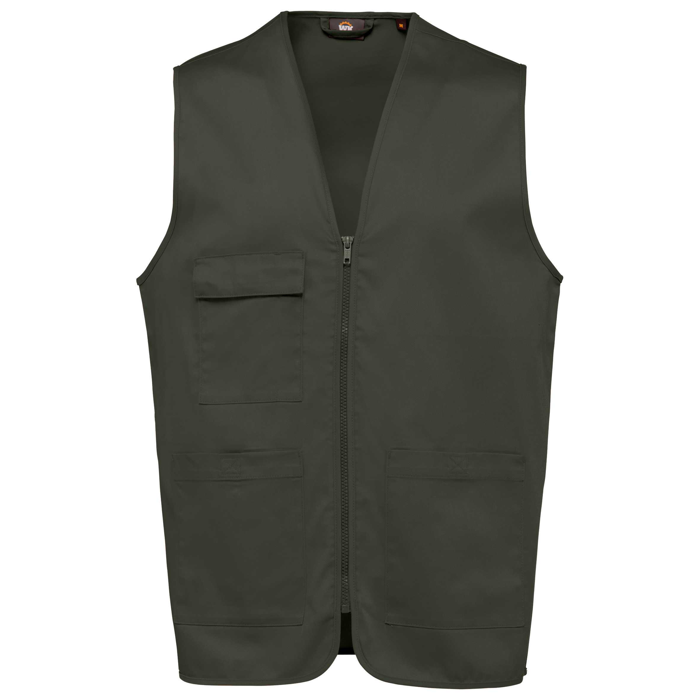 Chaleco polialgodón multibolsillos - Unisex Dark Khaki