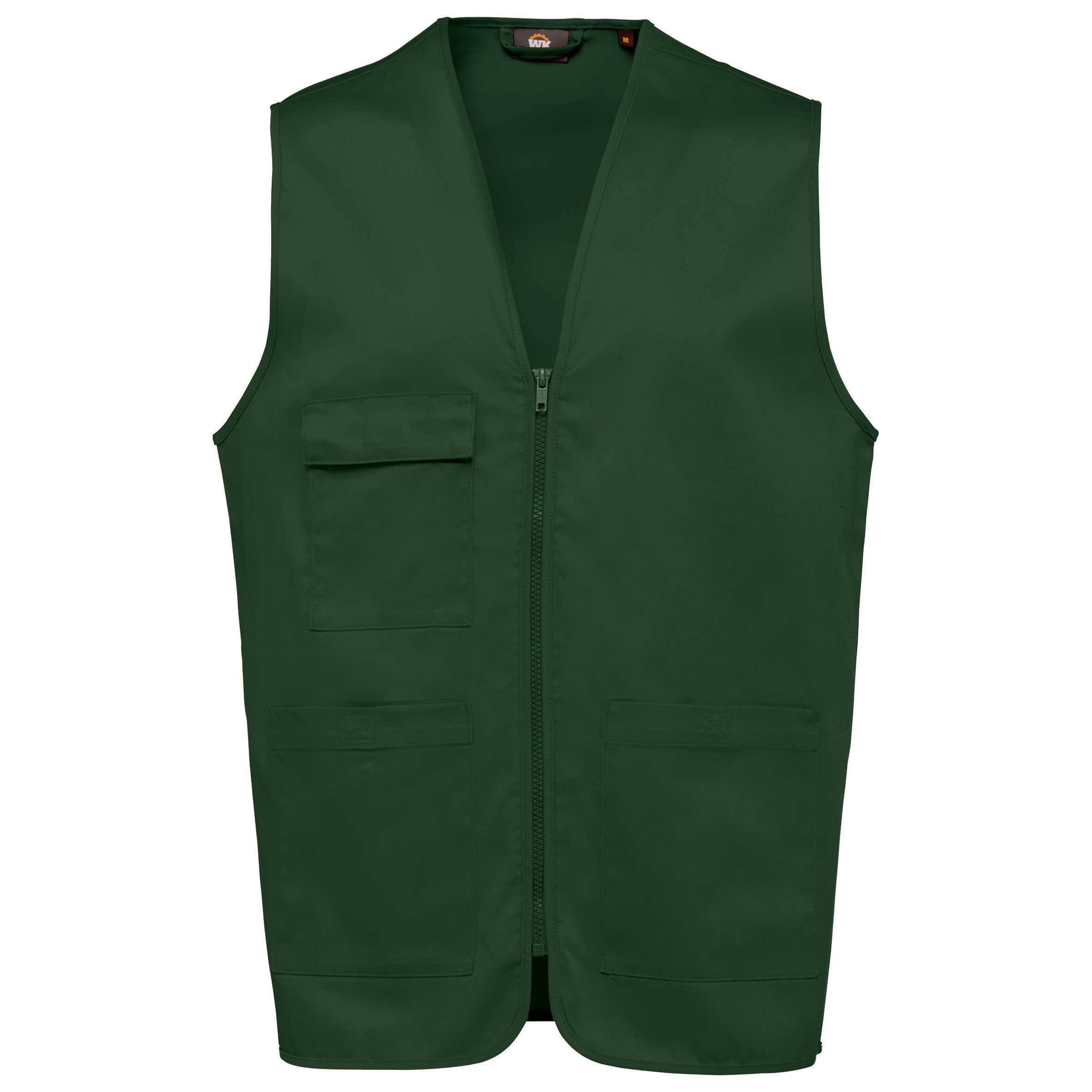Chaleco polialgodón multibolsillos - Unisex Forest Green