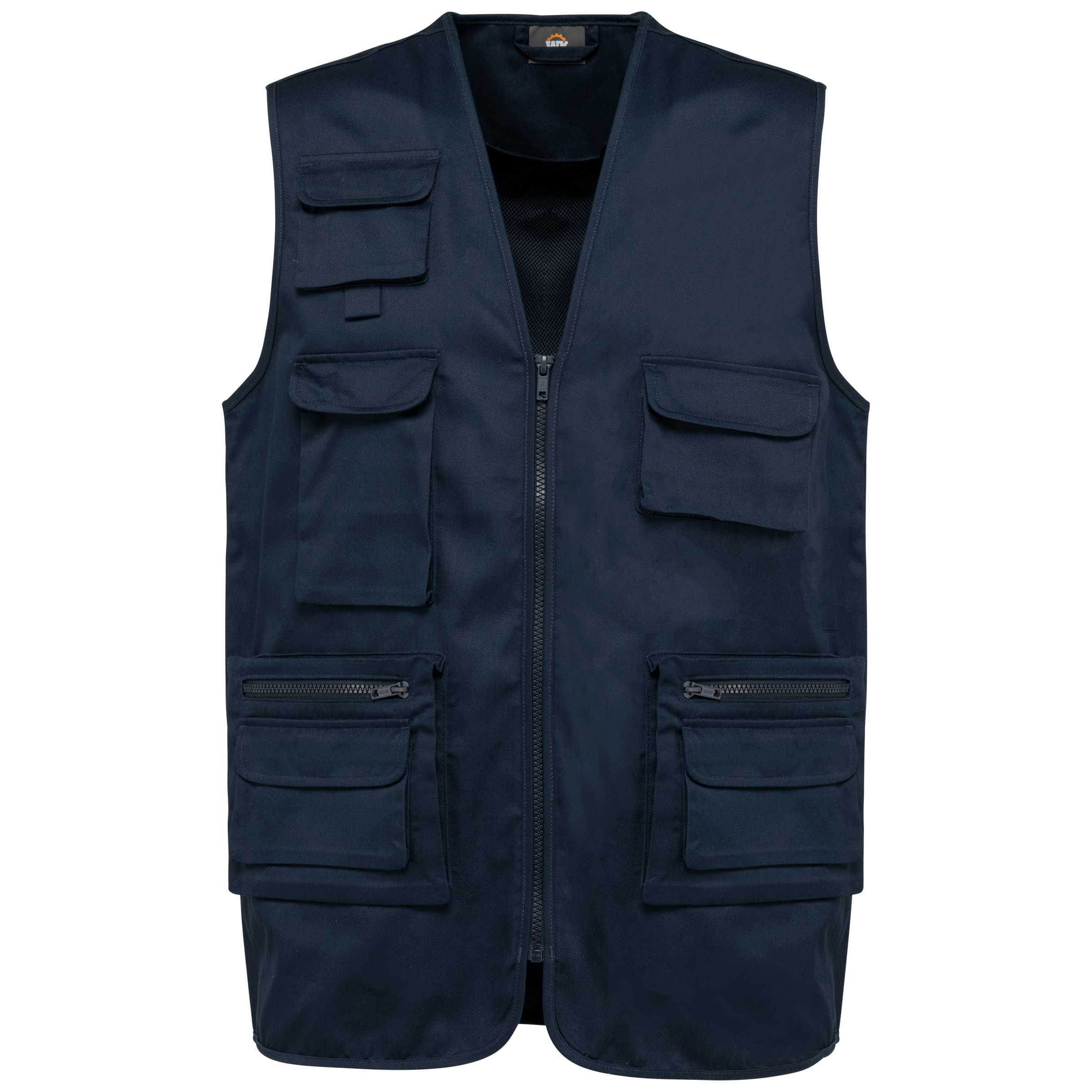 Chaleco polialgodón multibolsillos con forro  - Unisex Navy