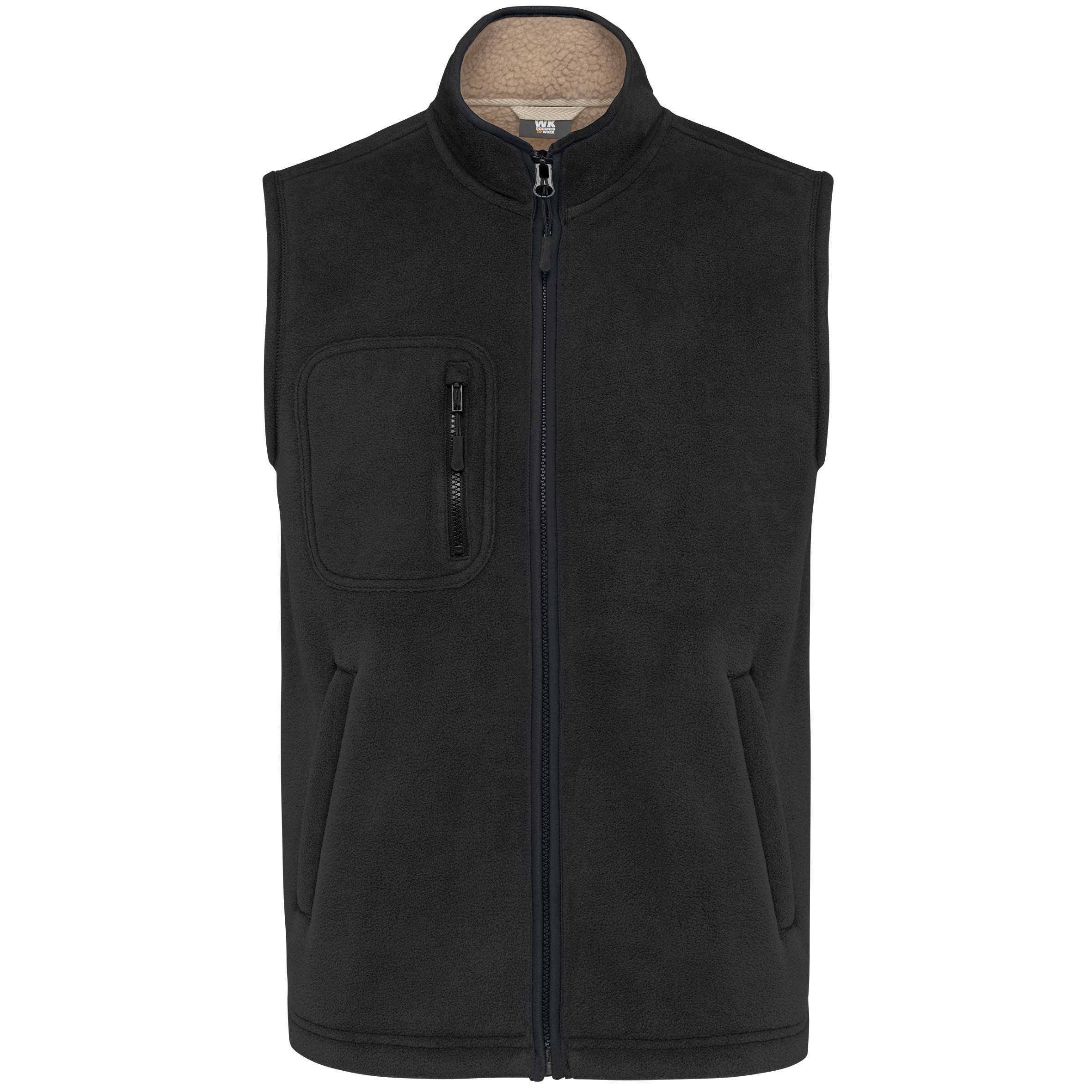 Chaleco polar con interior de sherpa unisex Black