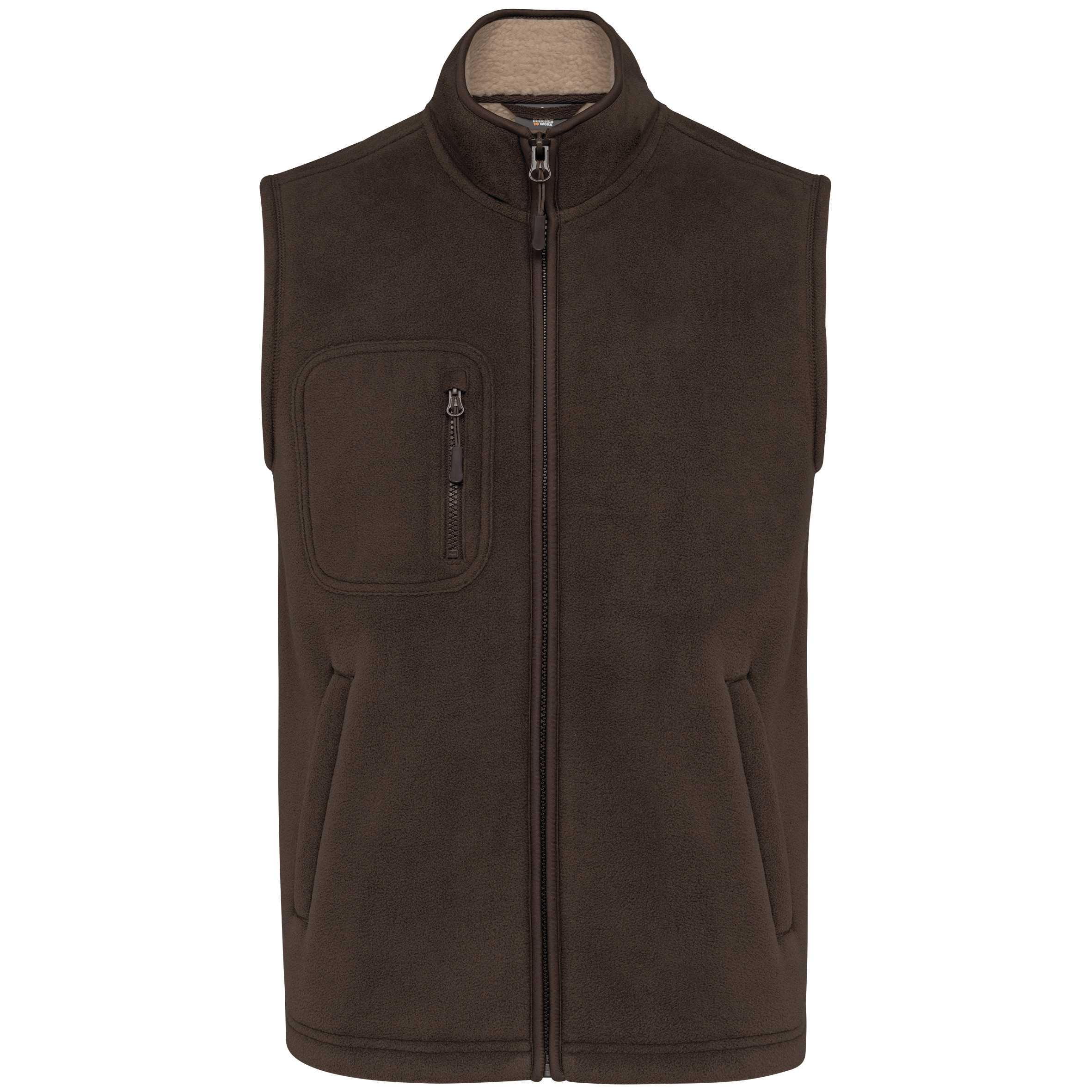 Chaleco polar con interior de sherpa unisex Chocolate
