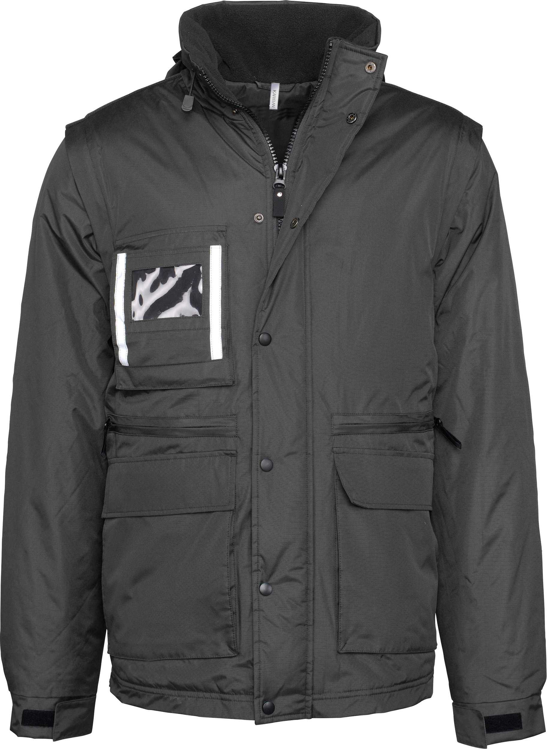 Parka workwear con mangas extraíbles Black