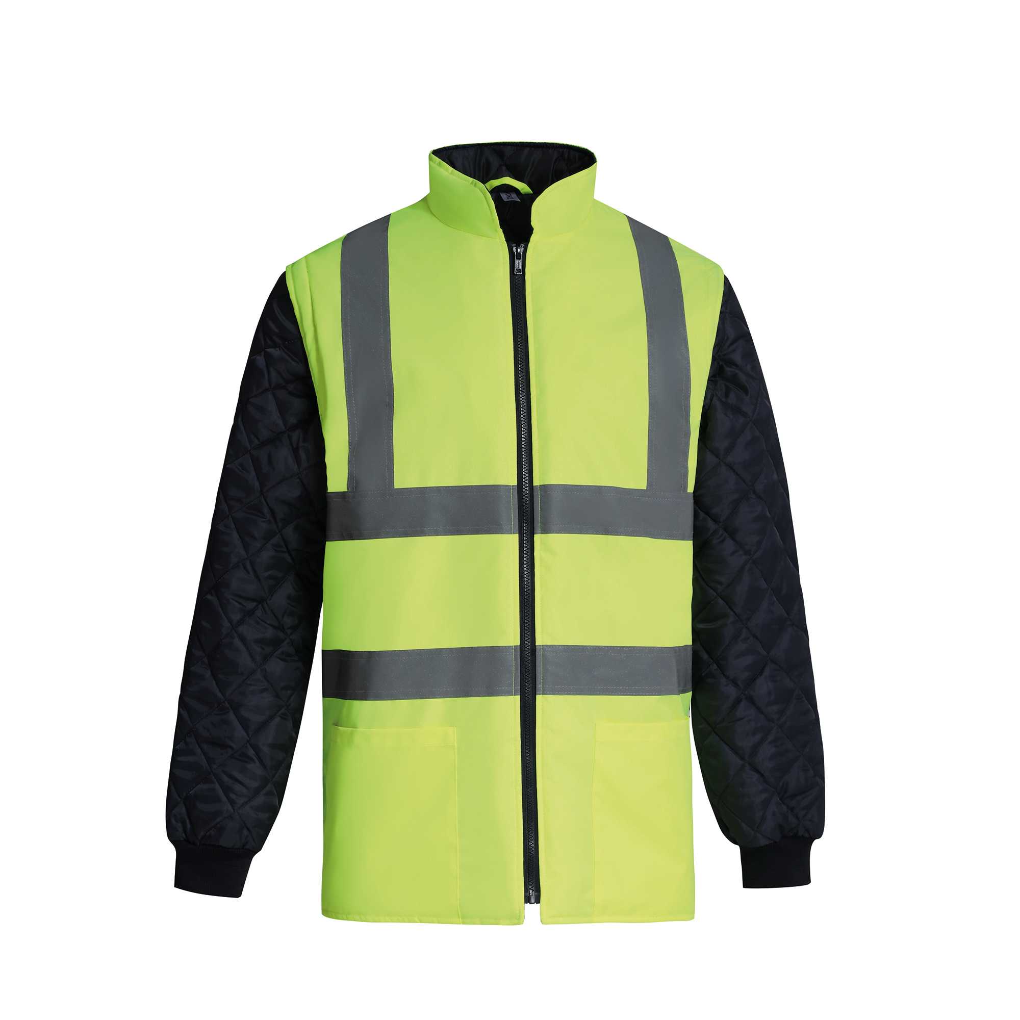 Chaqueta Alta Visibilidad acolchada mangas extraíbles Hi Vis Yellow / Navy