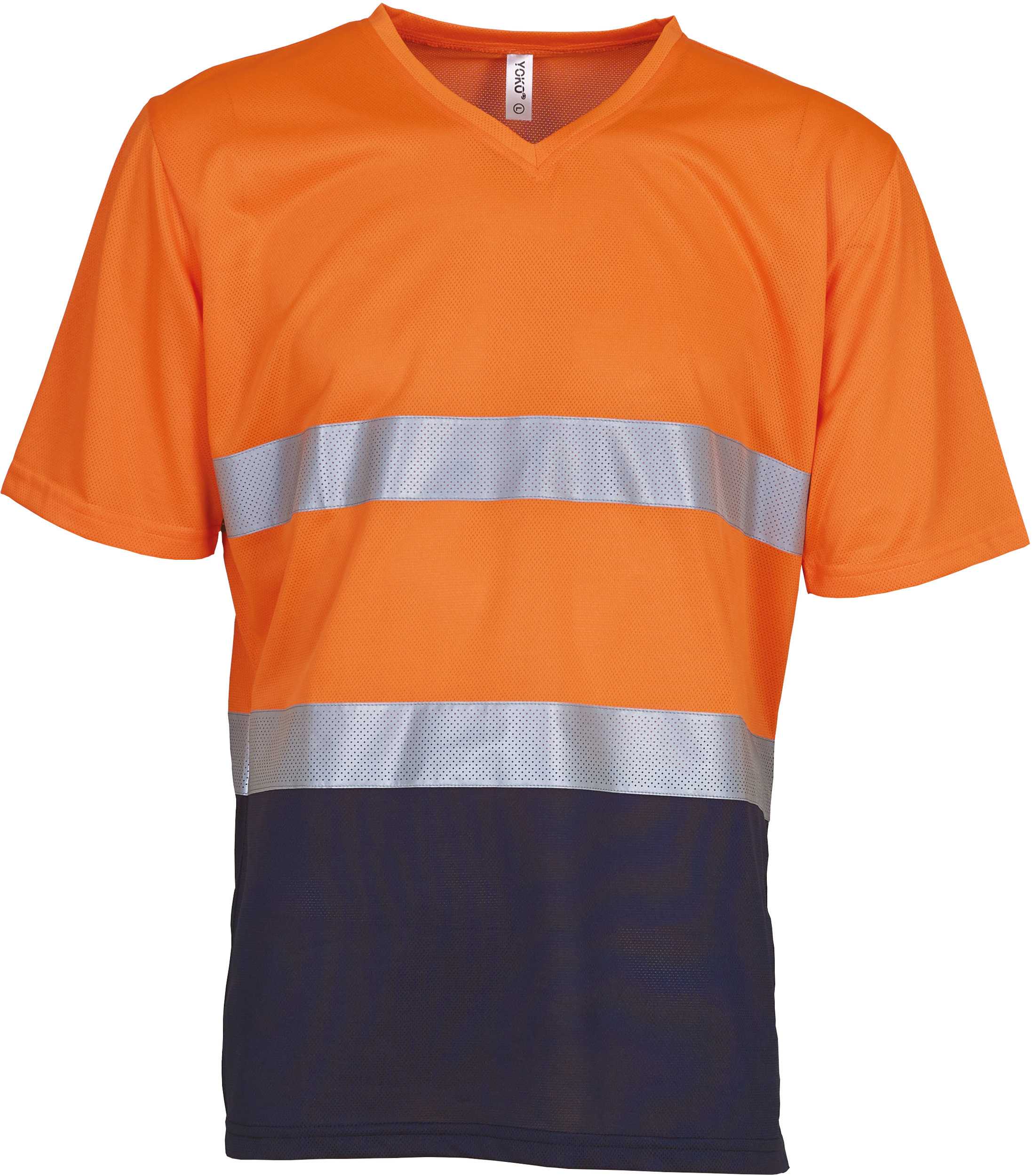 Camiseta Top Cool de Alta Visibilidad Hi Vis Orange / Navy
