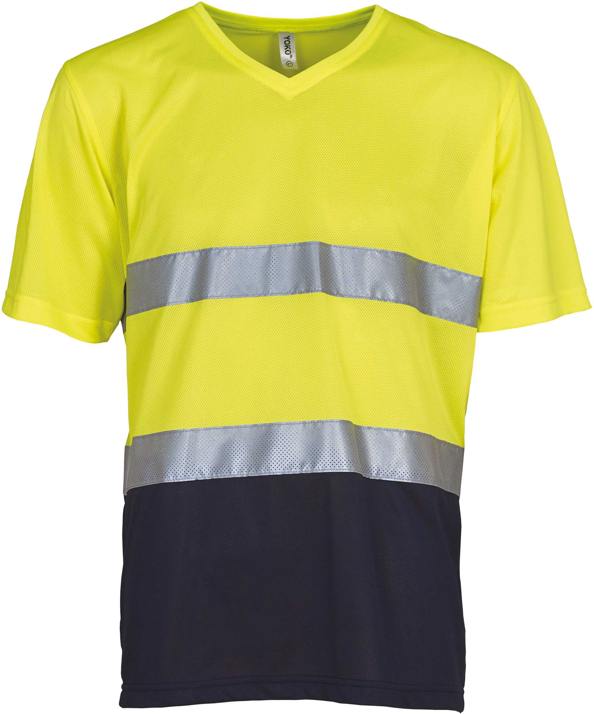 Camiseta Top Cool de Alta Visibilidad Hi Vis Yellow / Navy