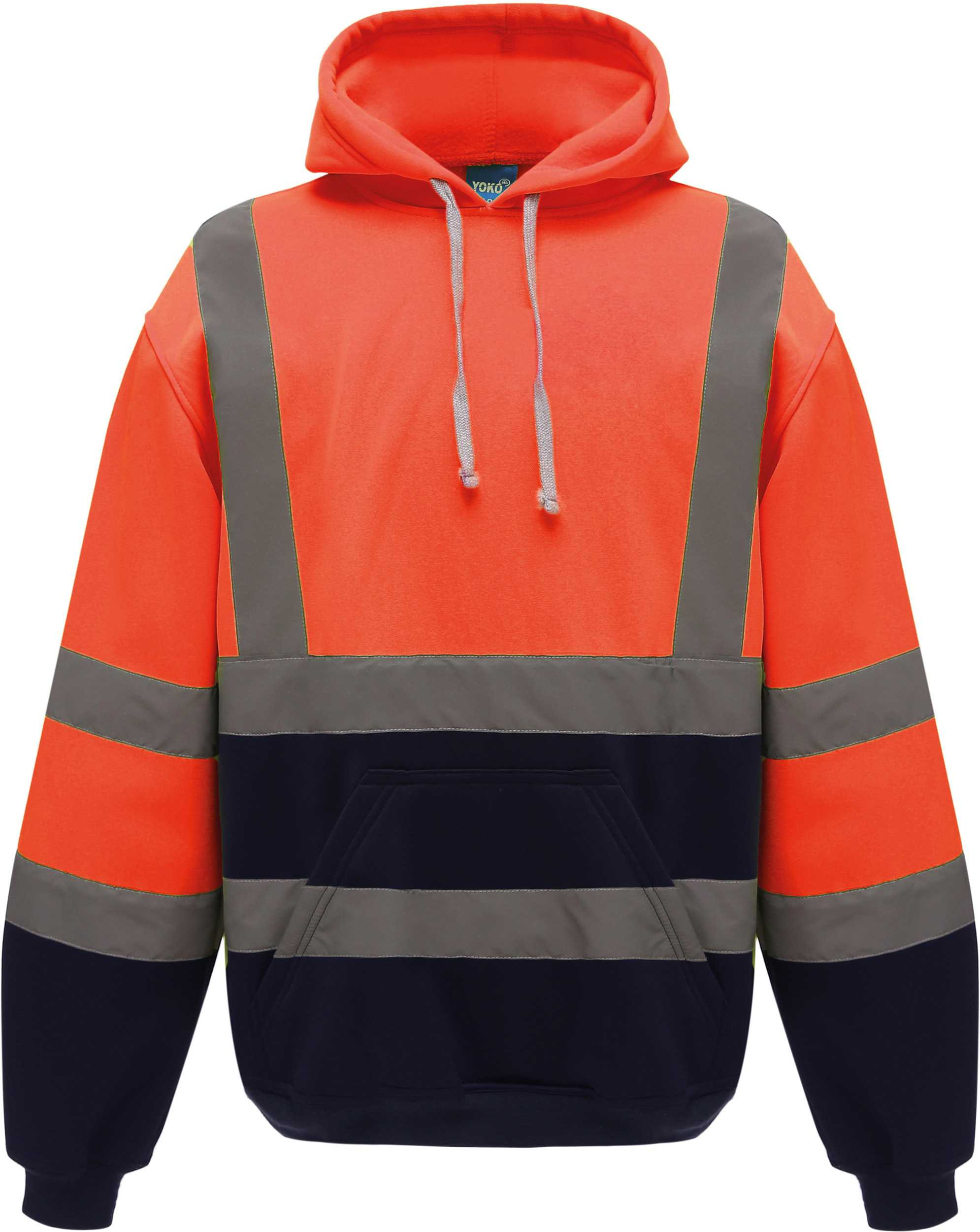 Sudadera alta visibilidad capucha Hi Vis Orange / Navy