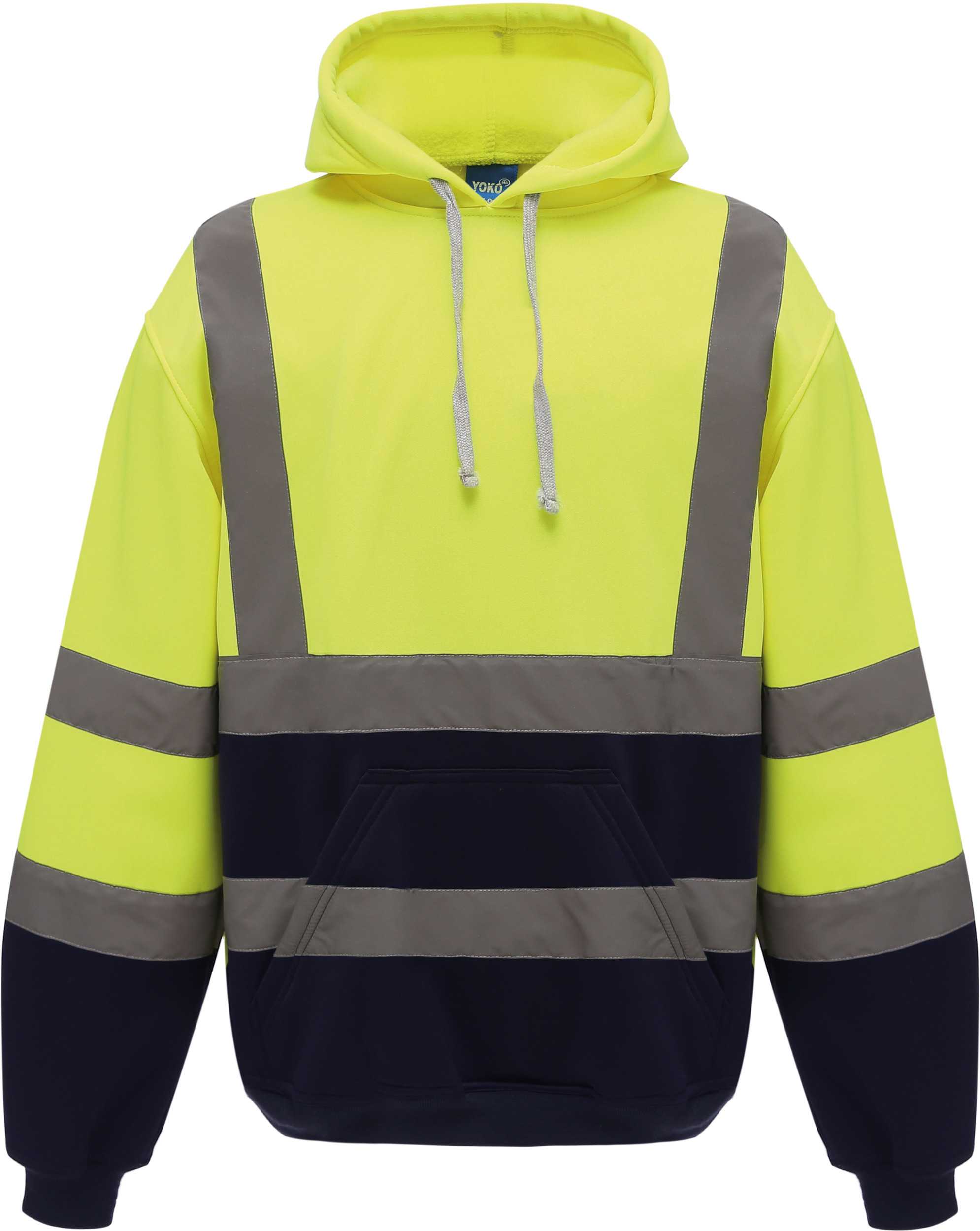 Sudadera alta visibilidad capucha Hi Vis Yellow / Navy