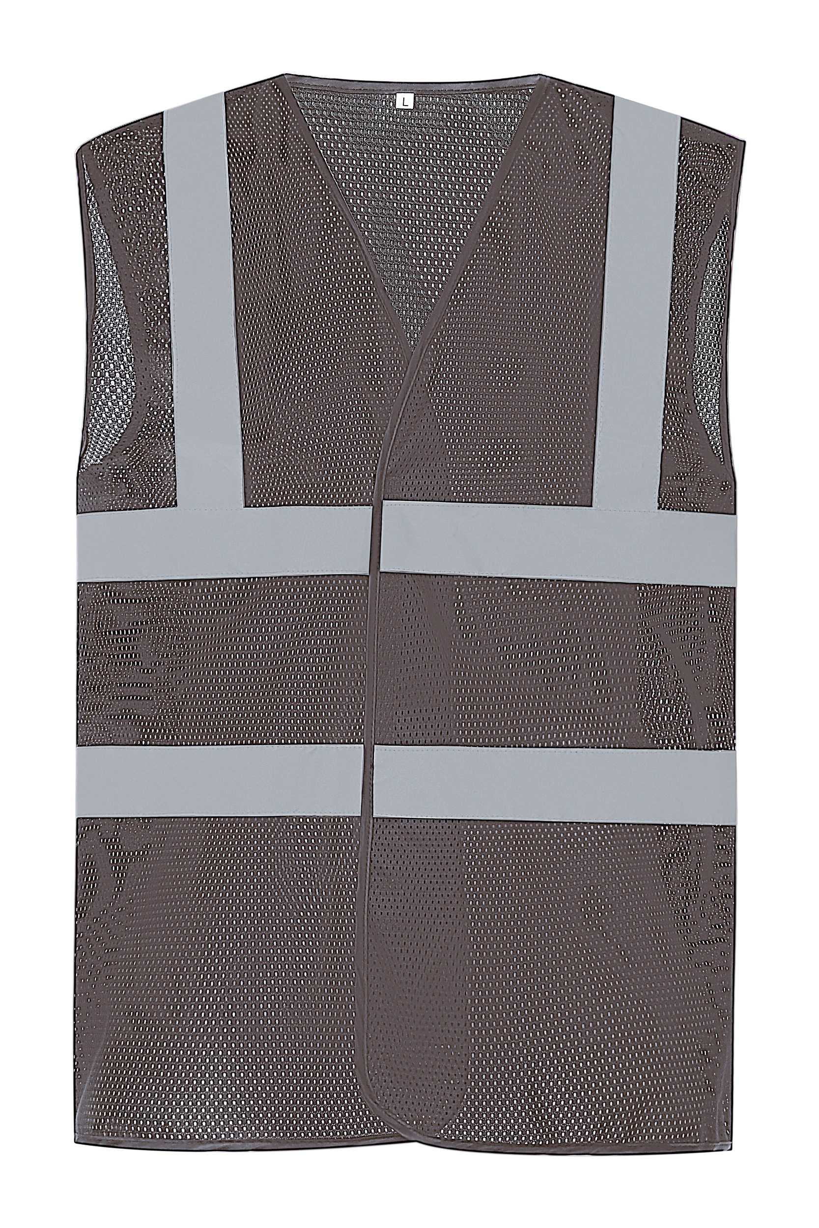 Chaleco alta visibilidad con malla reciclada entallada Grey