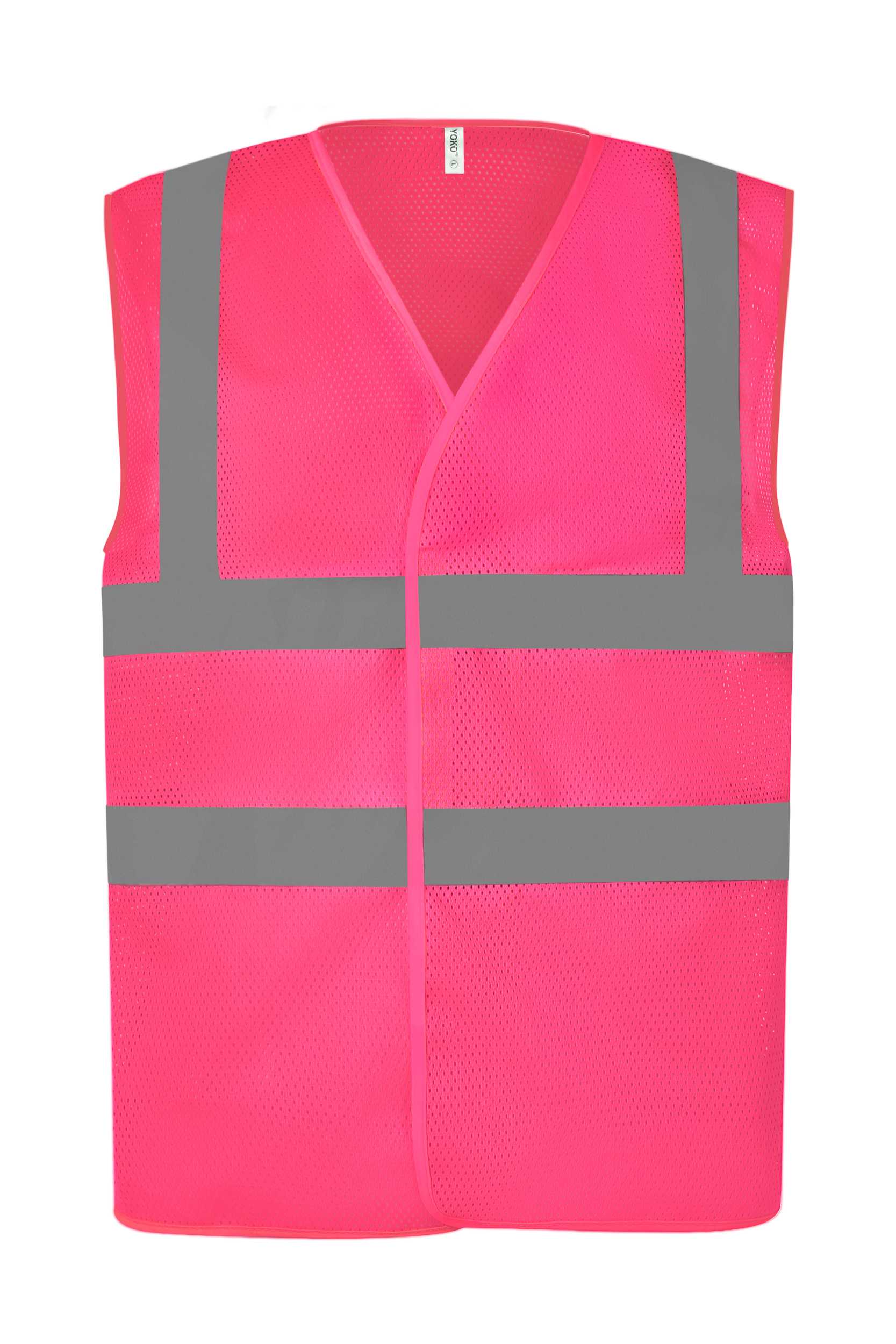 Chaleco alta visibilidad con malla reciclada entallada Pink