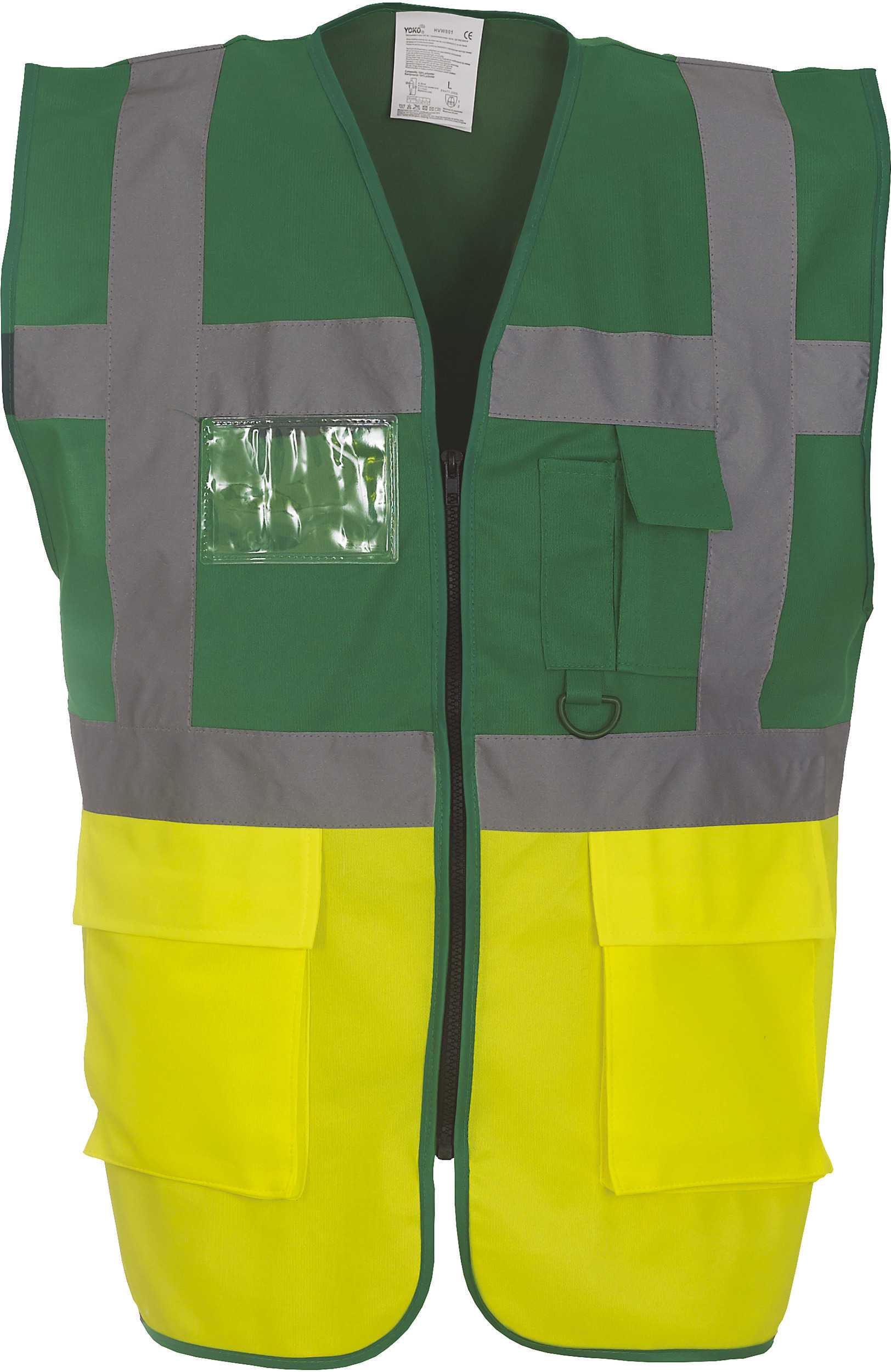Chaleco multifunción de alta visibilidad Paramedic Green / Hi Vis Yellow