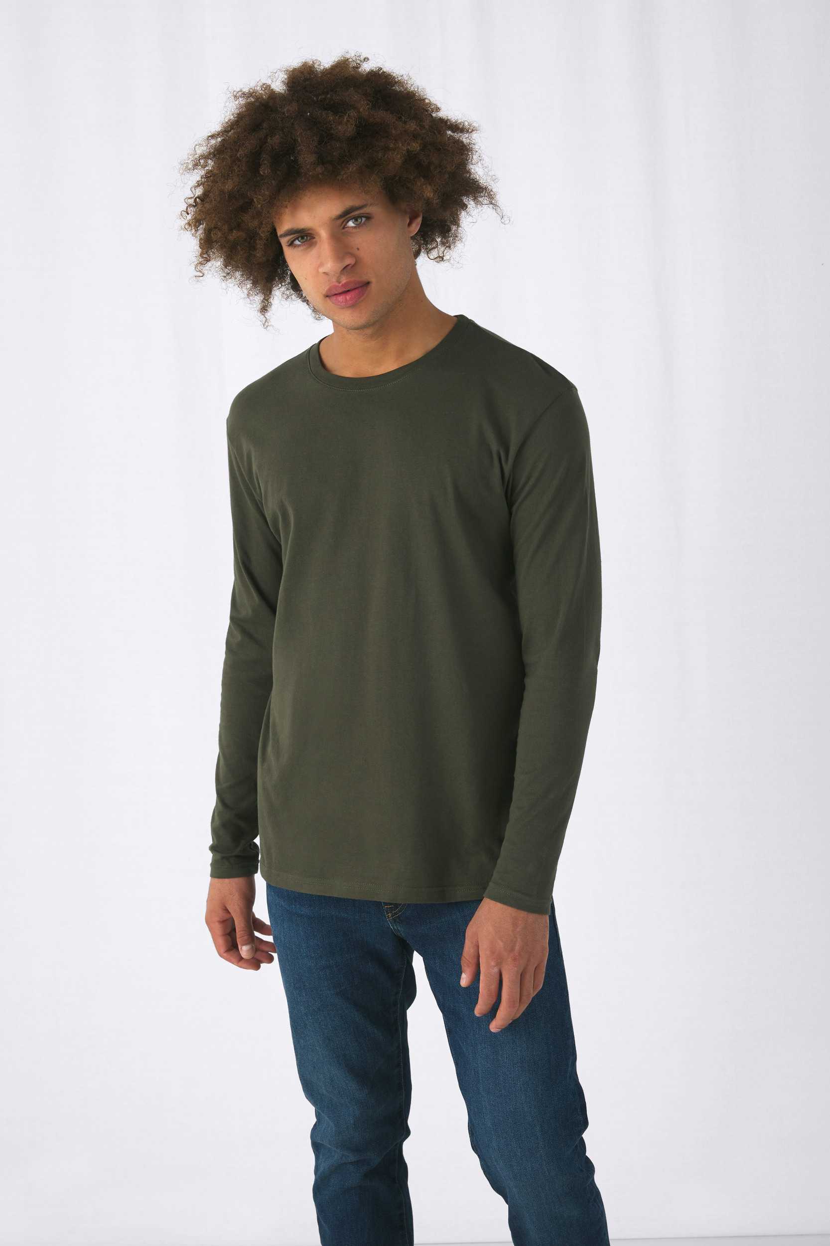 B & C Camiseta #E150 manga larga hombre