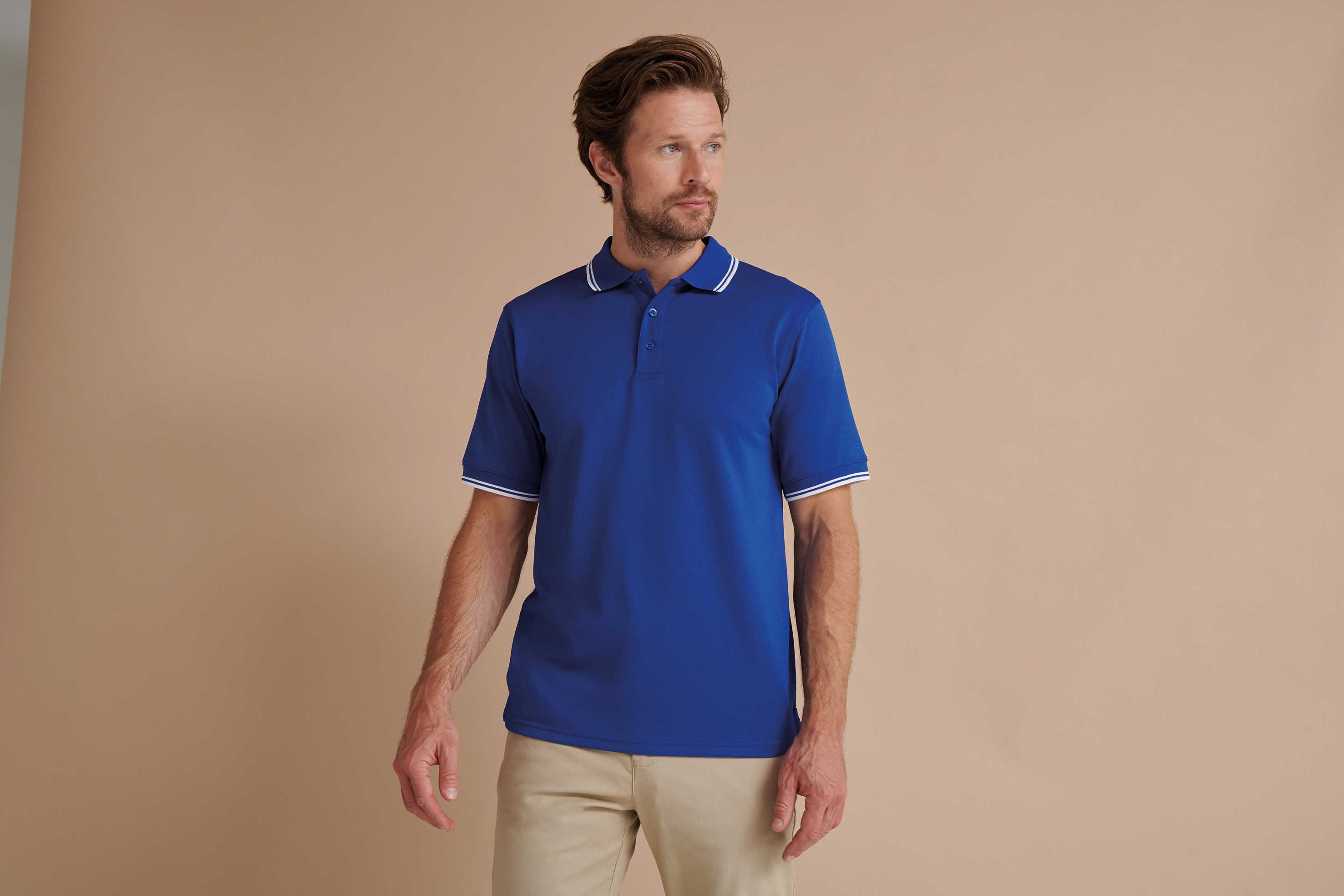 Henbury Polo Cool Plus® con ribete