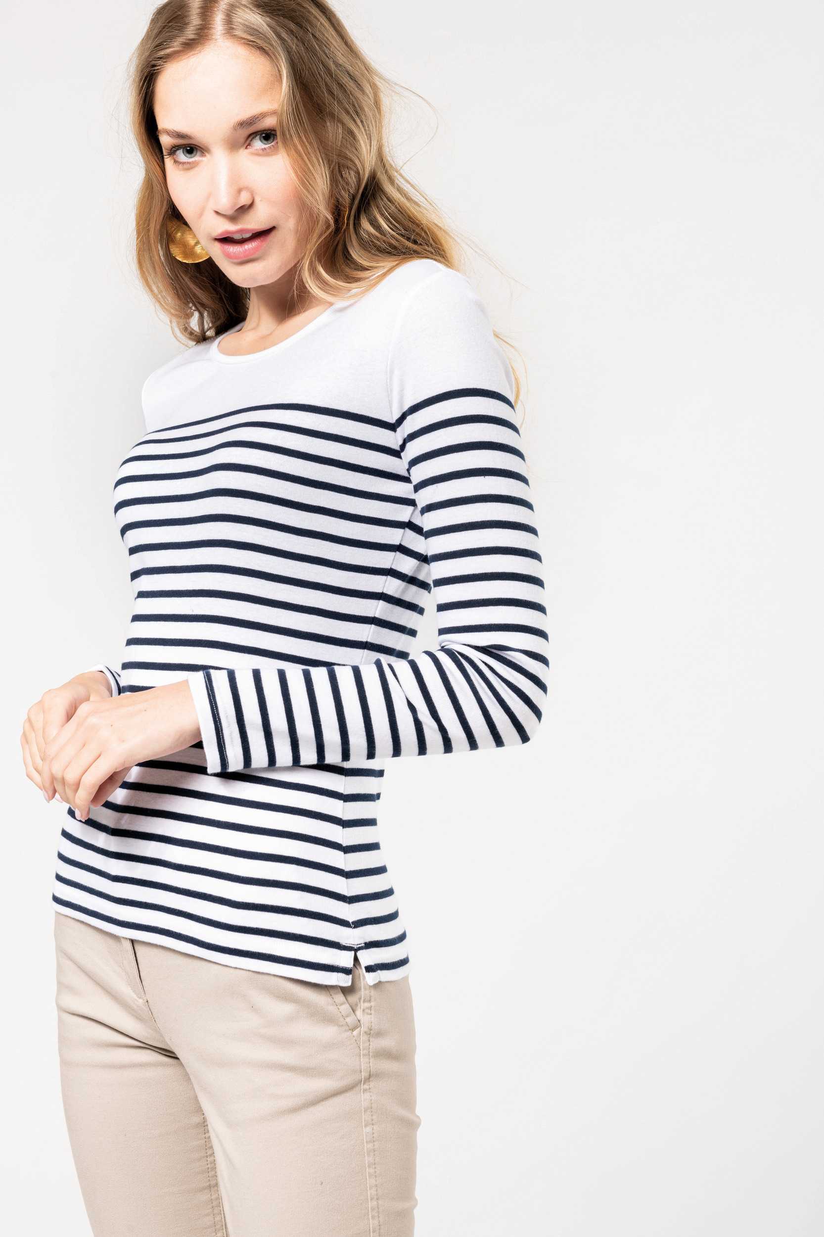 Kariban Camiseta marinera de manga larga de mujer