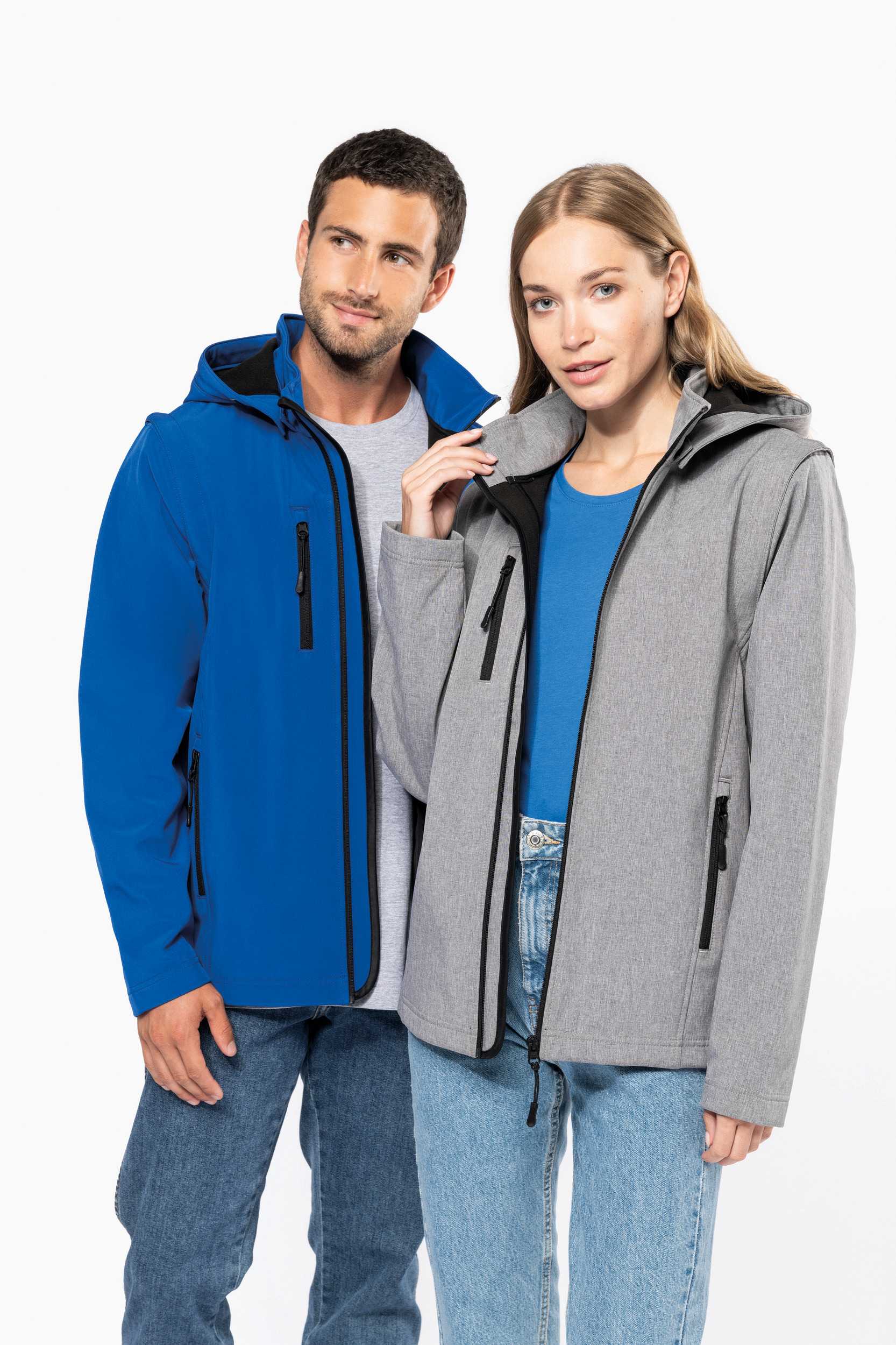 Kariban Chaquetas softshell 3 capas con capucha y mangas extraíbles unisex