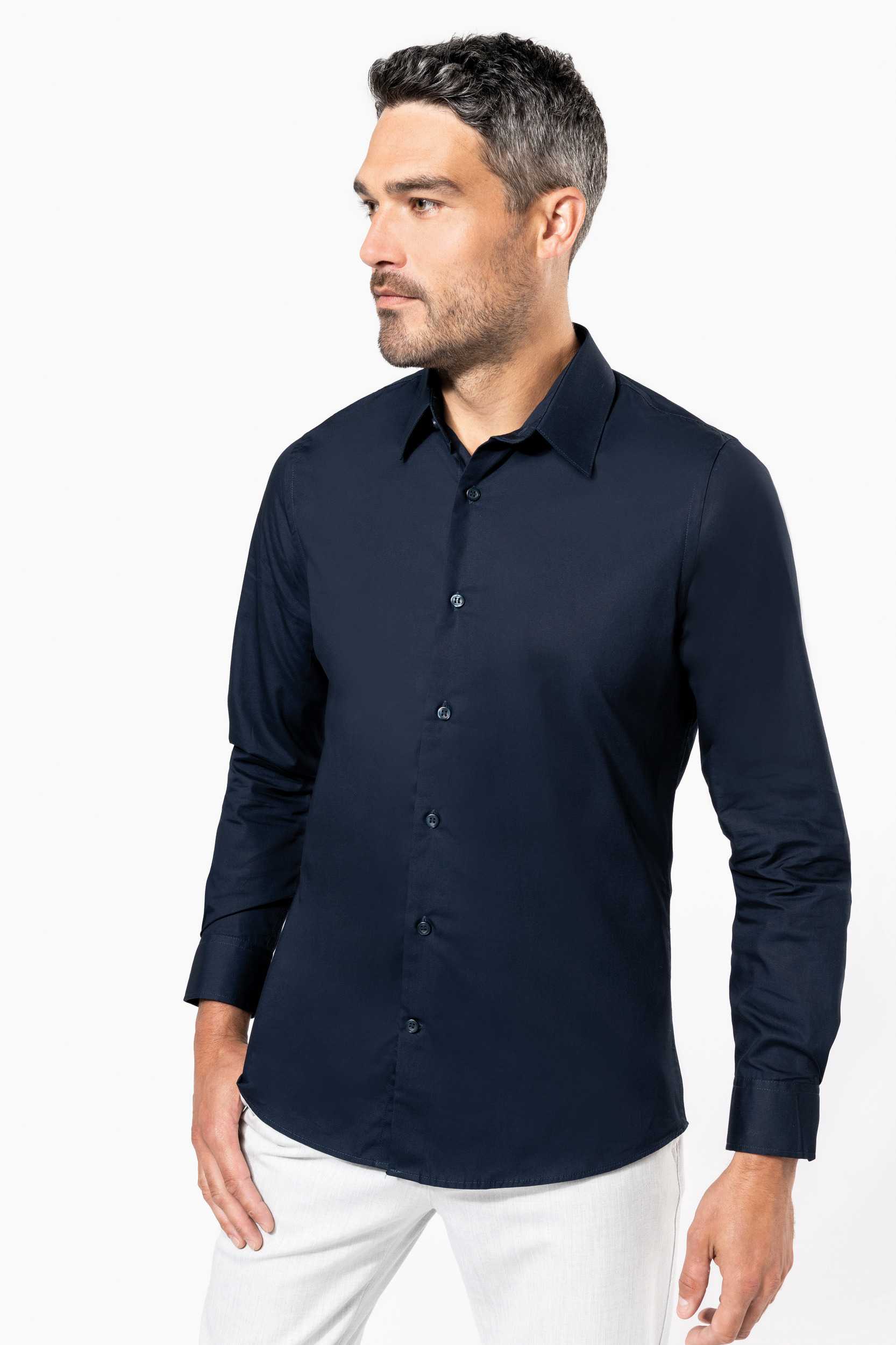 Kariban Camisa popelina manga larga hombre