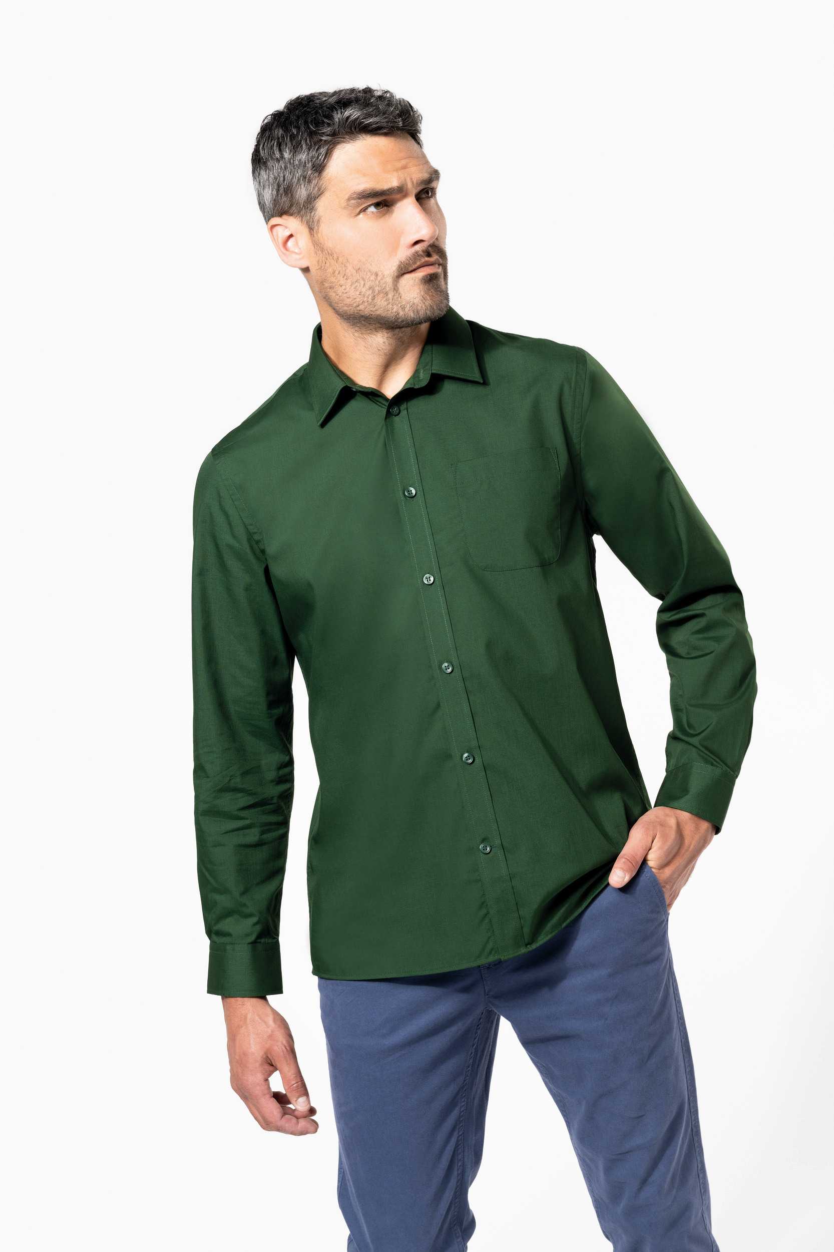Kariban Camisa popelina de polialgodón de fácil cuidado hombre