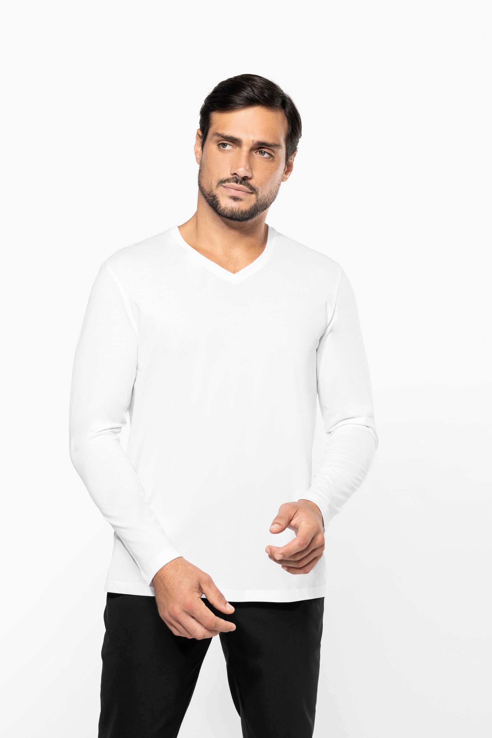 Kariban Premium Camiseta Supima® cuello de pico manga larga hombre