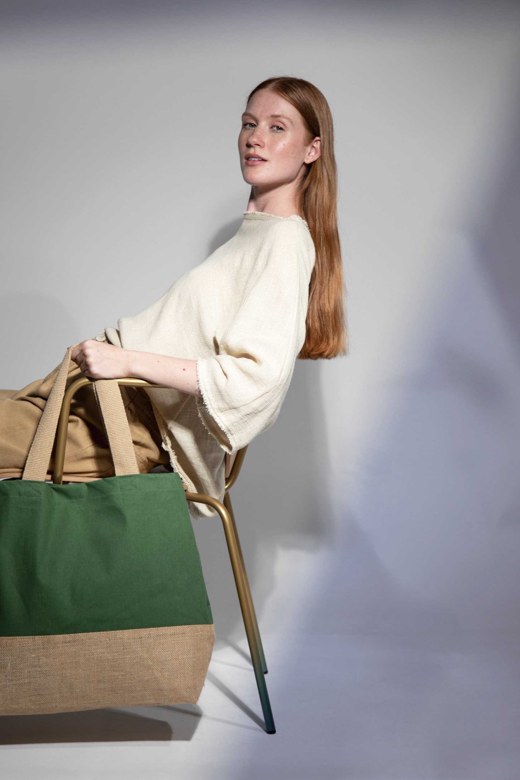 Ki-mood Bolsa shopper de yute & algodón canvas