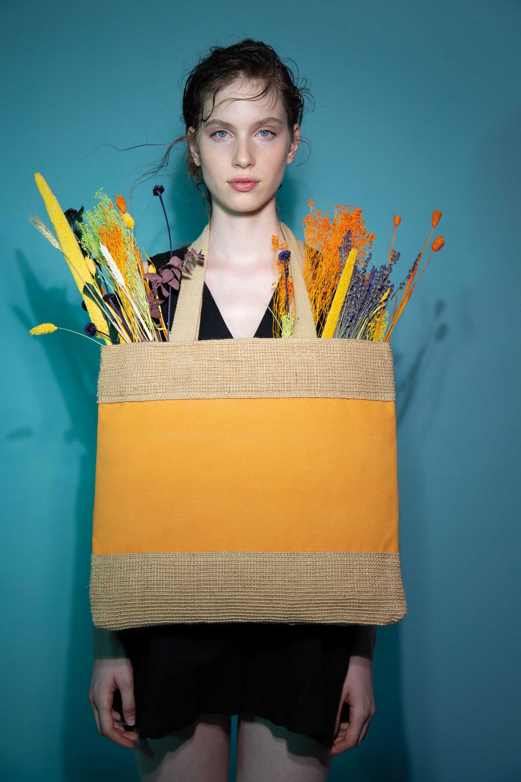 Ki-mood Bolsa de compras de algodón e hilos de yute trenzados