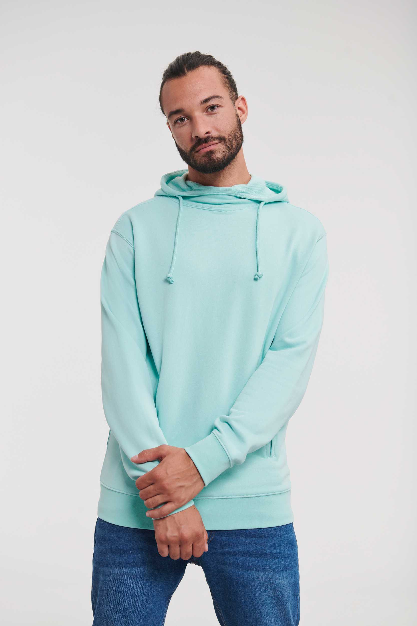 Russell Europe Sudadera Pure Organic capucha y cuello alto