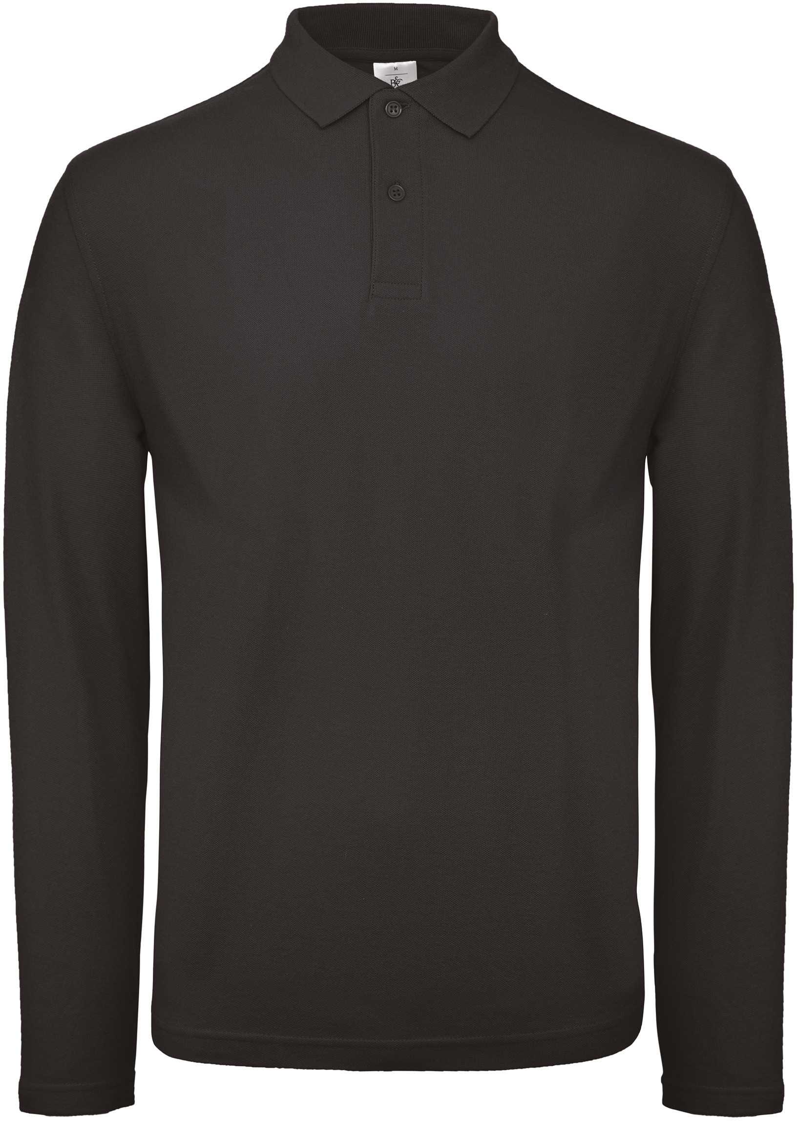 ID.001 Polo manga larga hombre Black