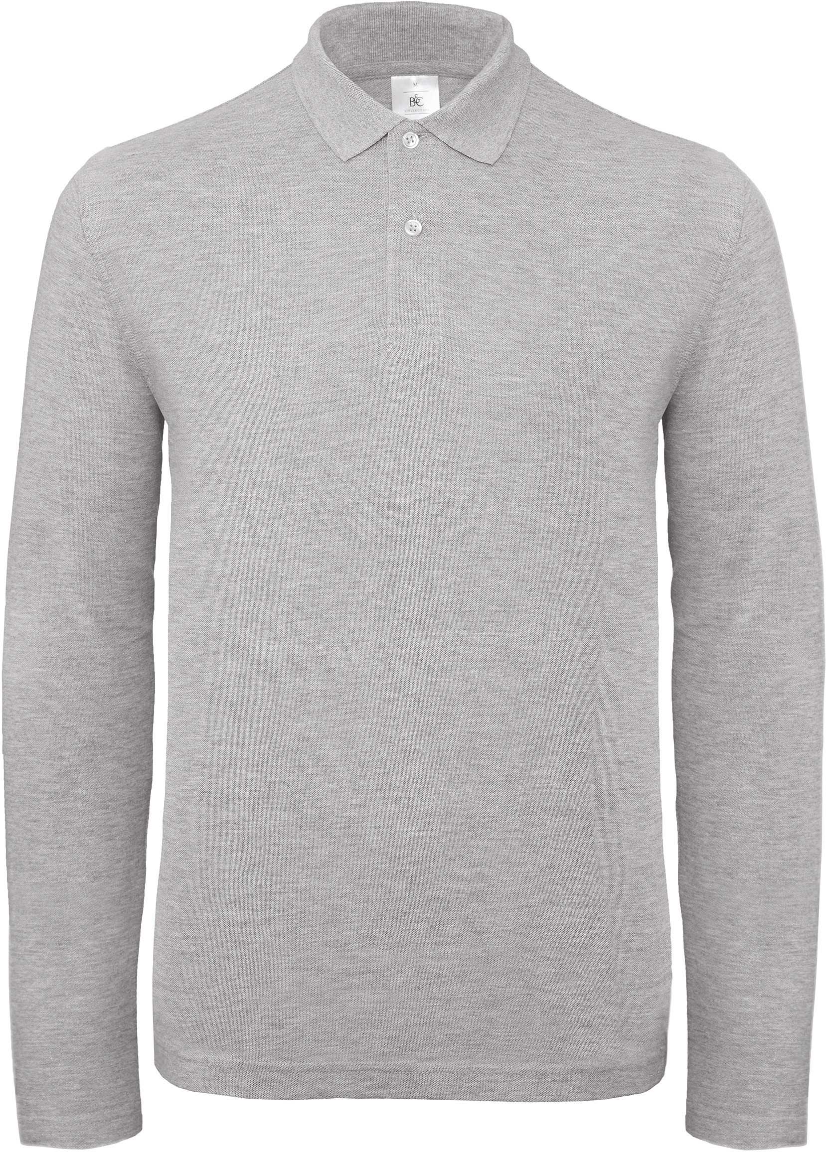ID.001 Polo manga larga hombre Heather Grey