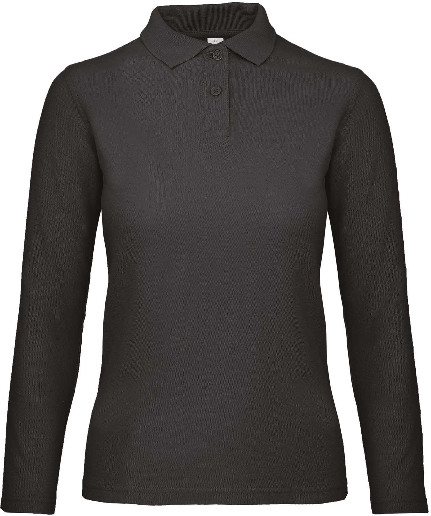 ID.001 Polo manga larga mujer Black