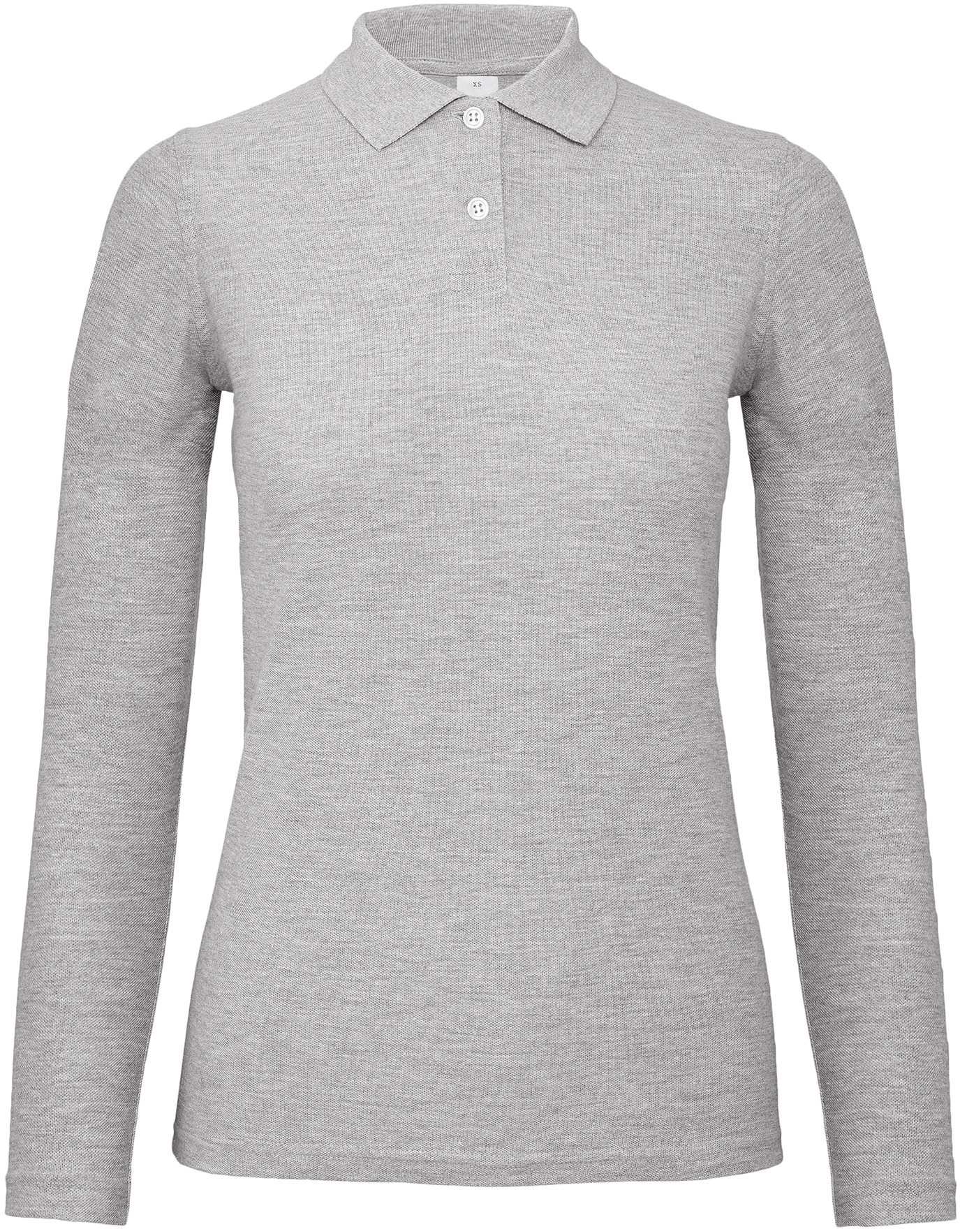 ID.001 Polo manga larga mujer Heather Grey