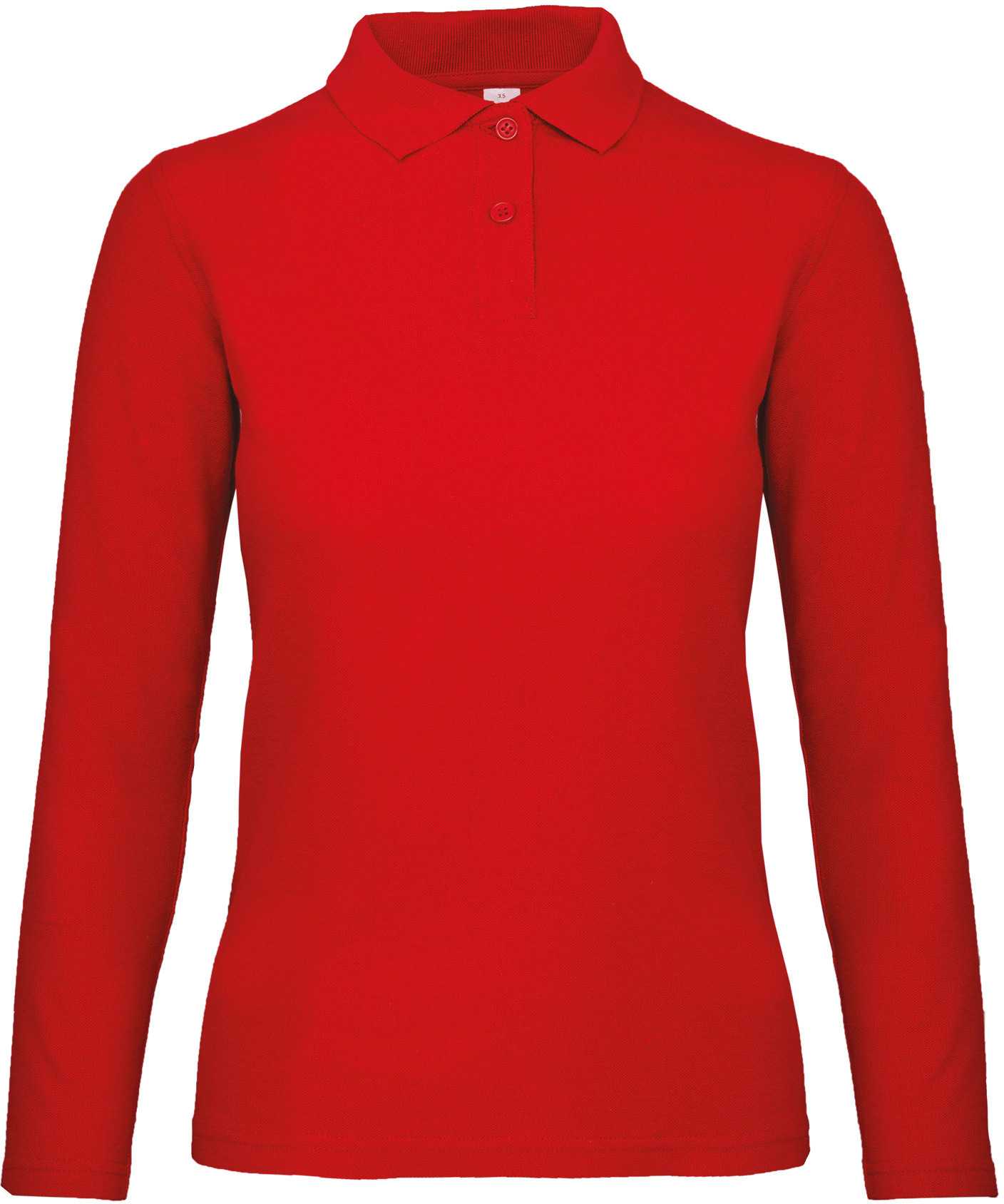 ID.001 Polo manga larga mujer Red