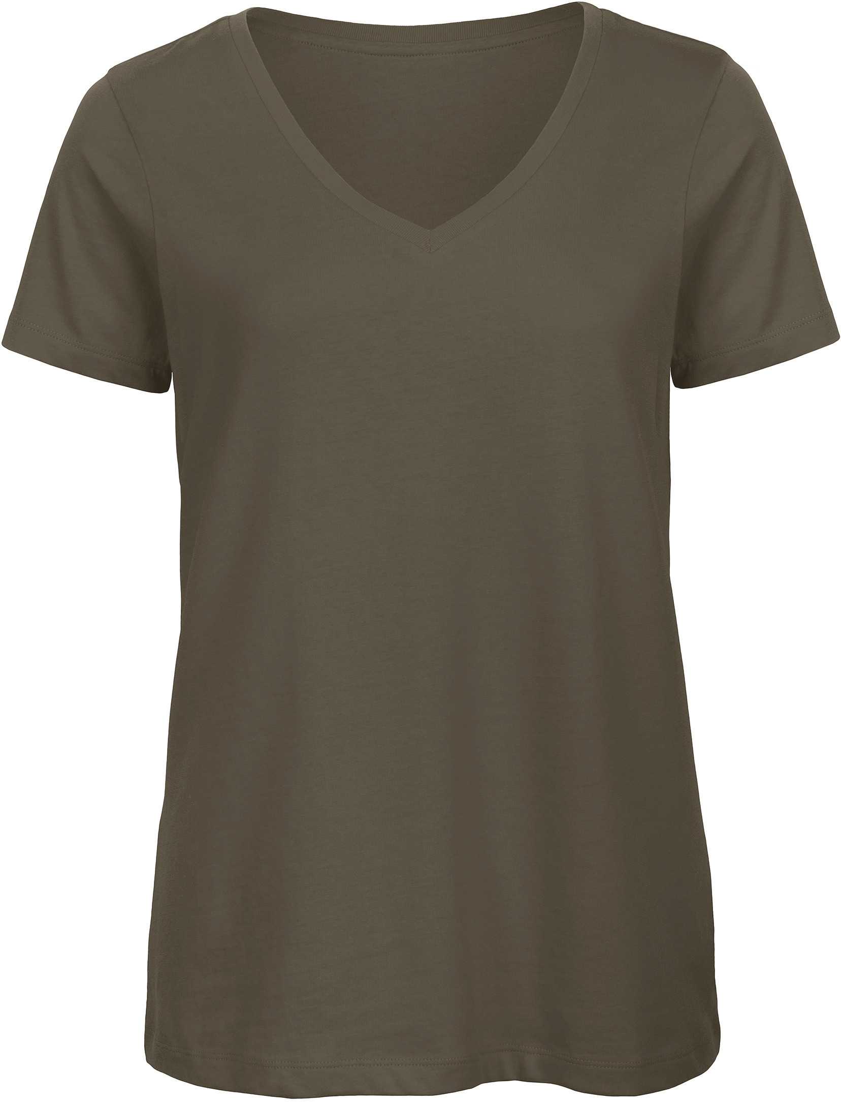Camiseta Organic Inspire cuello de pico mujer Khaki