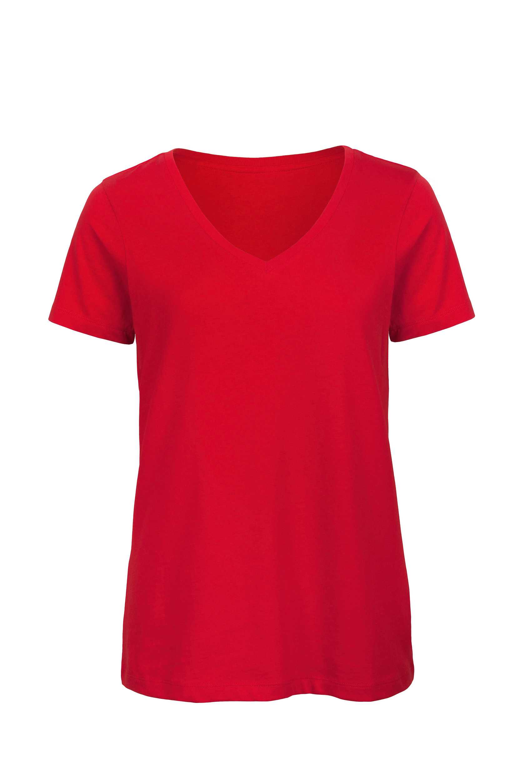 Camiseta Organic Inspire cuello de pico mujer Red