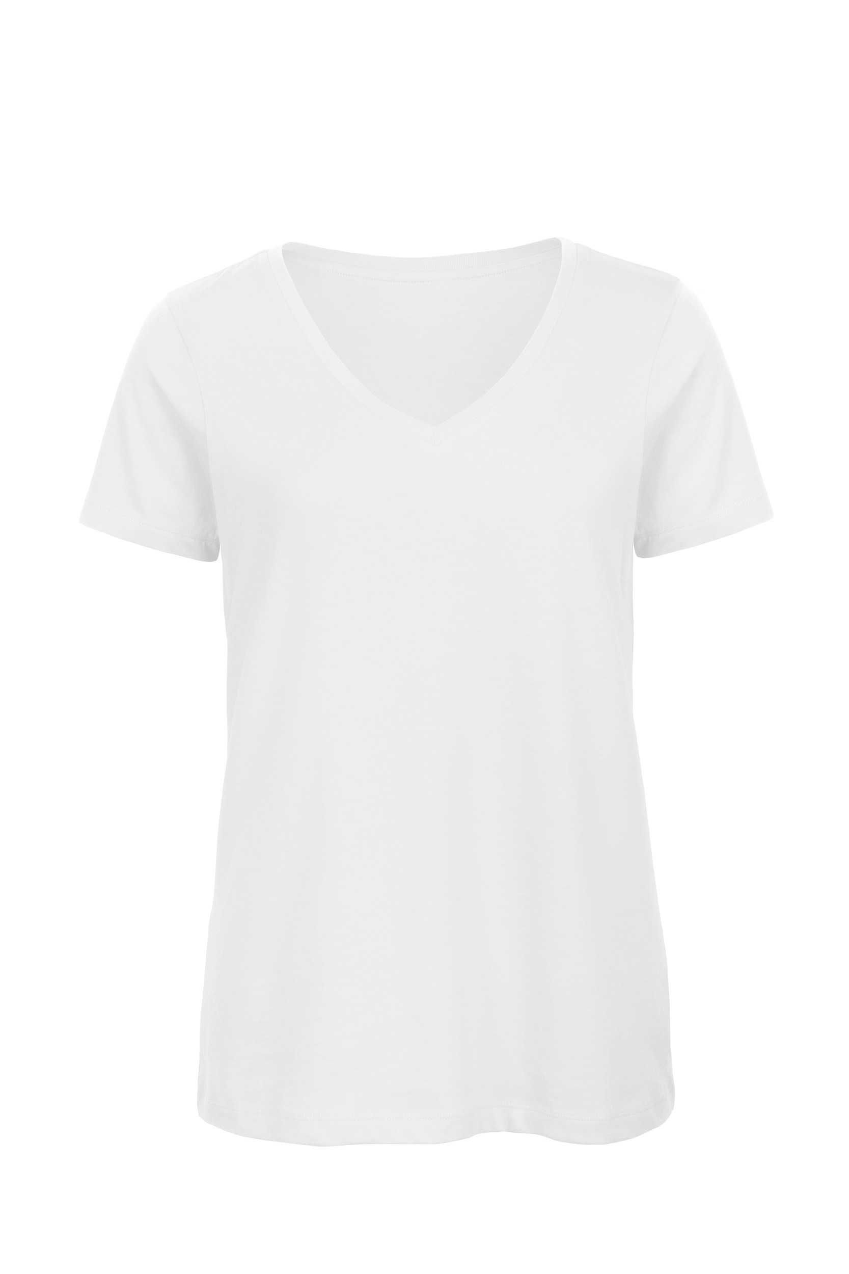 Camiseta Organic Inspire cuello de pico mujer White