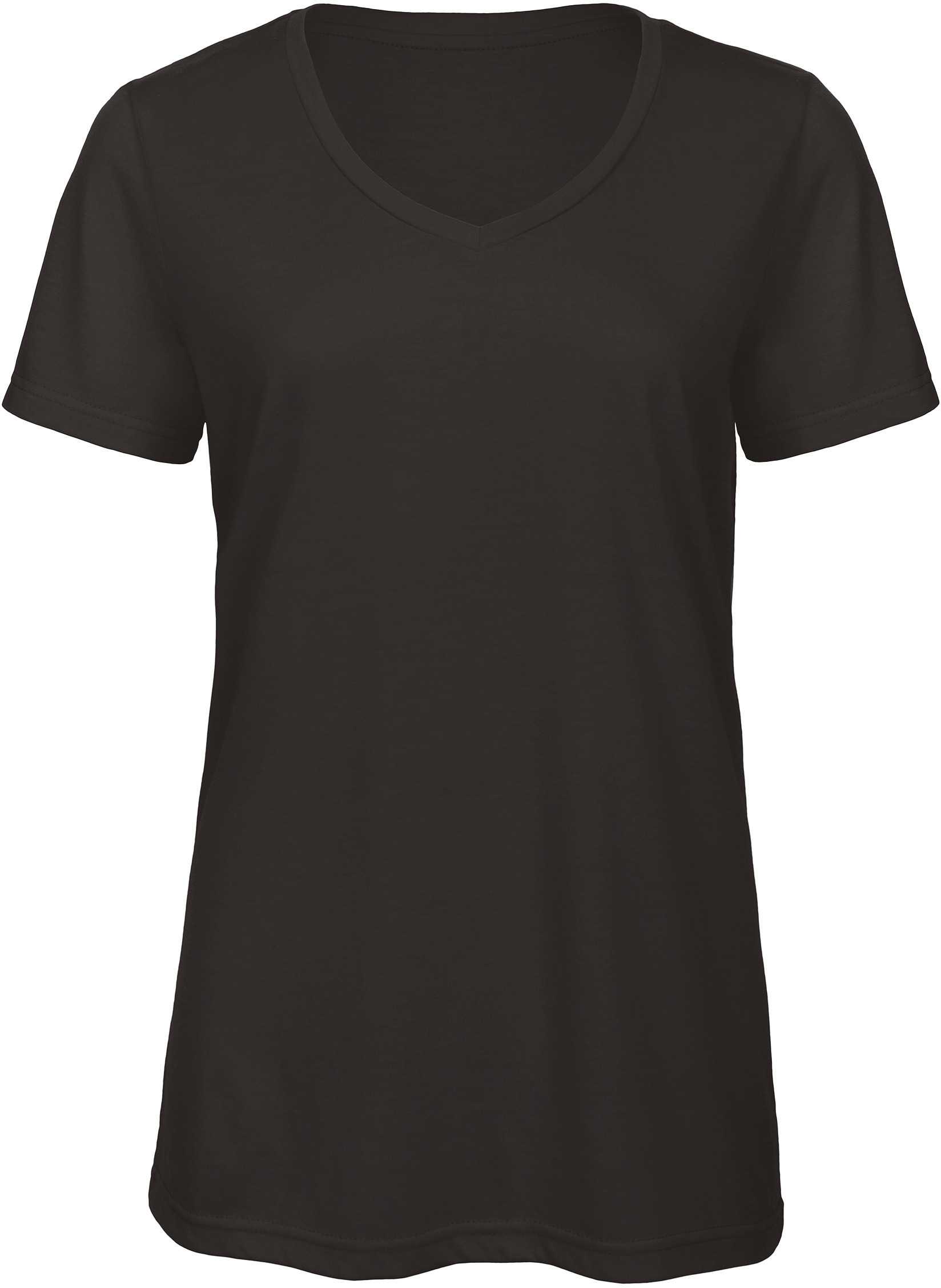 Camiseta Triblend cuello de pico mujer Black