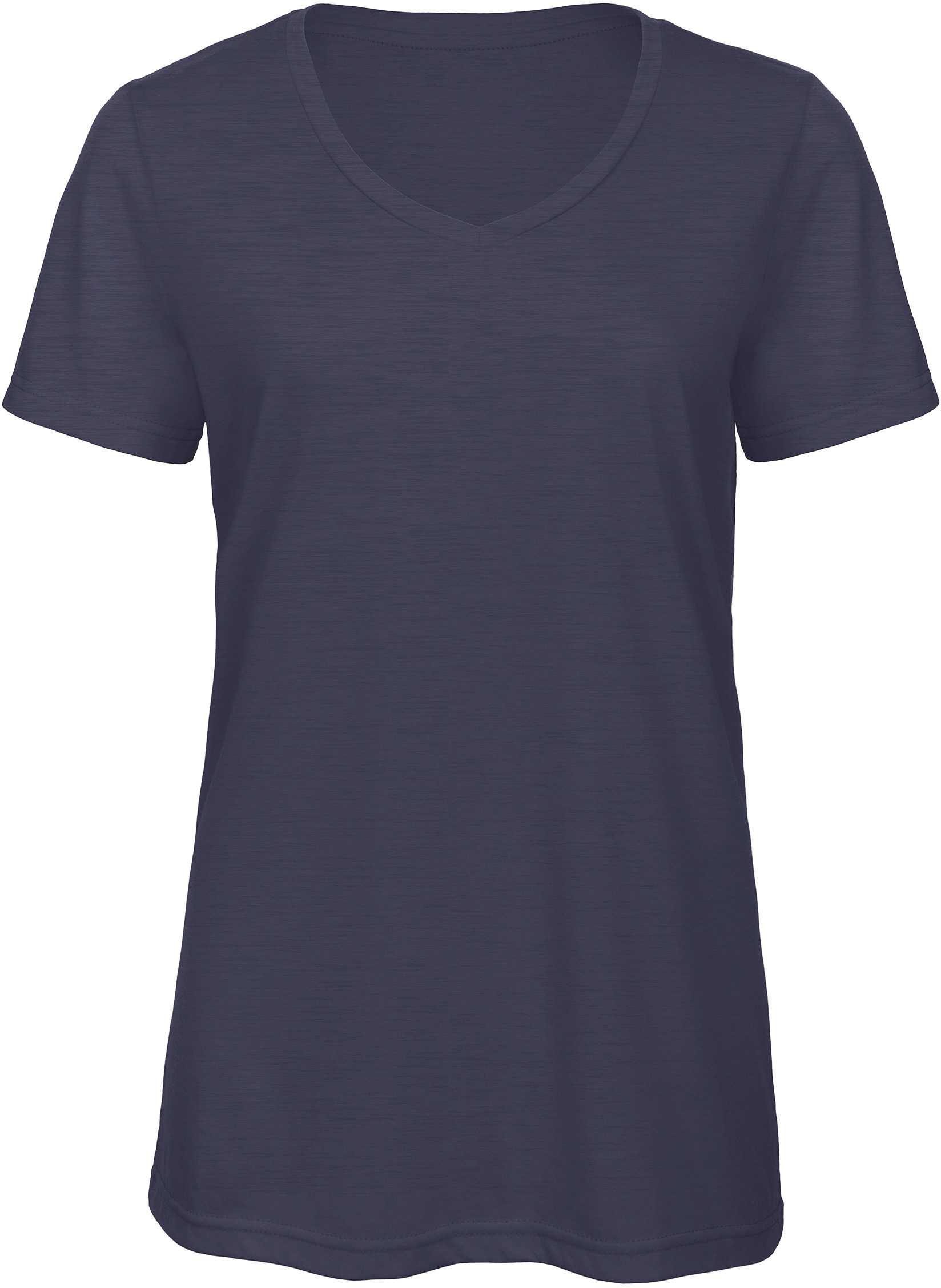 Camiseta Triblend cuello de pico mujer Heather Navy