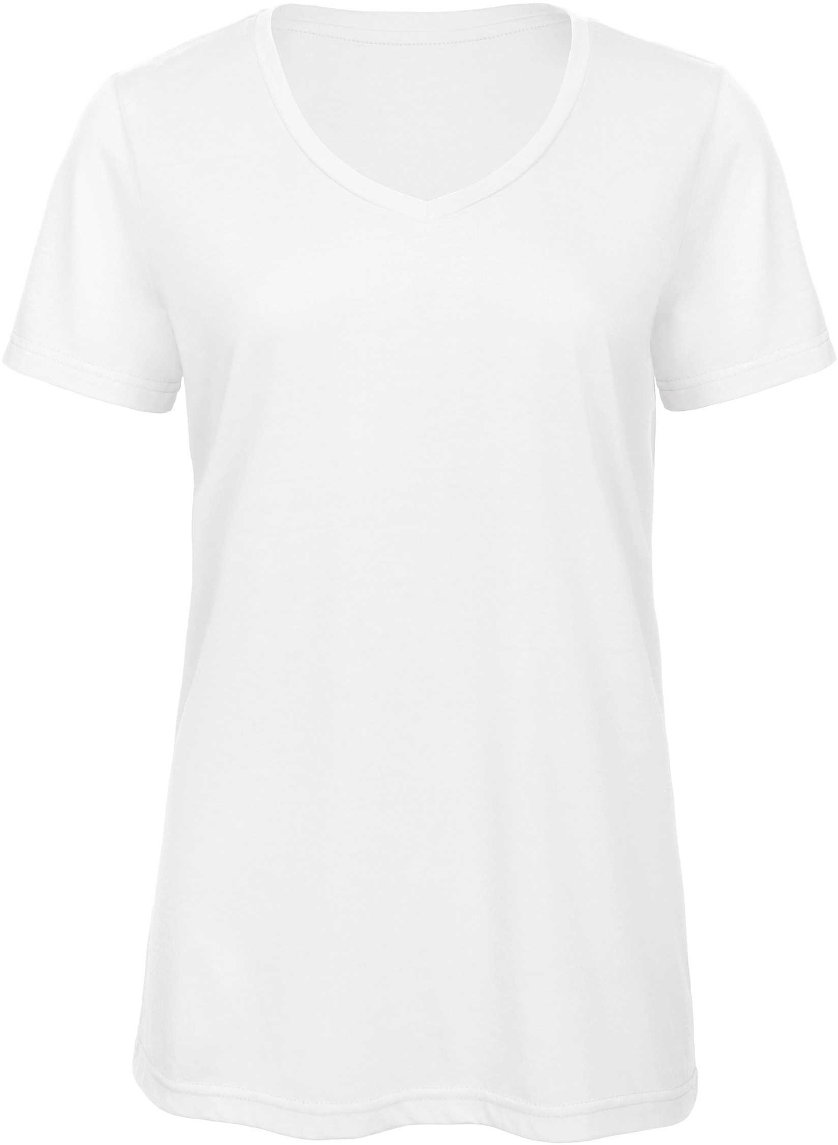 Camiseta Triblend cuello de pico mujer White