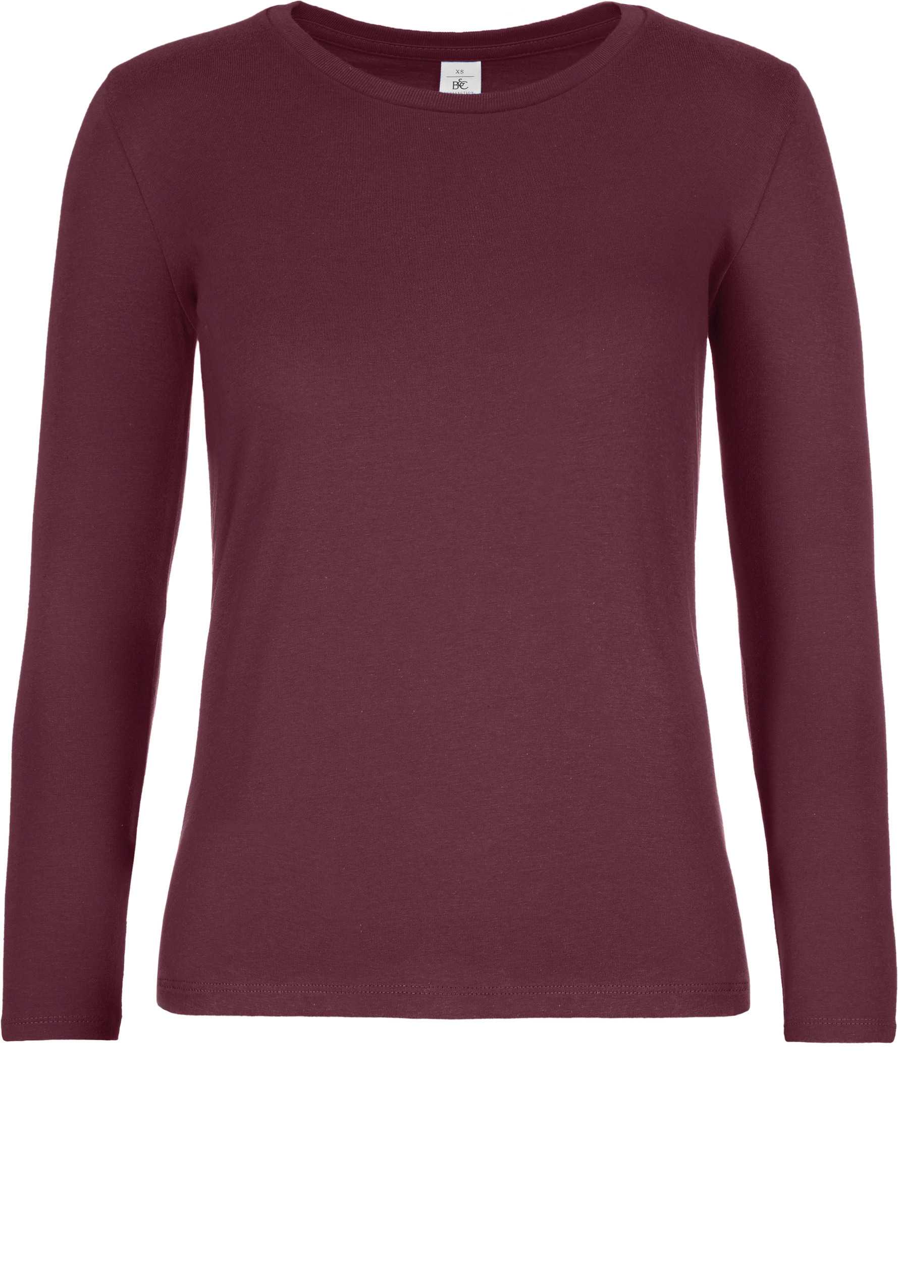 Camiseta #E190 manga larga mujer Burgundy