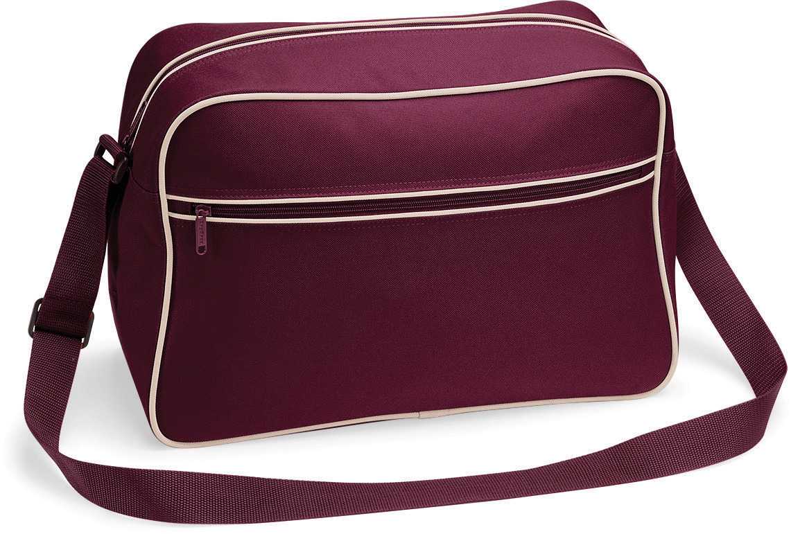 Bolsa Retro con bandolera Burgundy / Sand