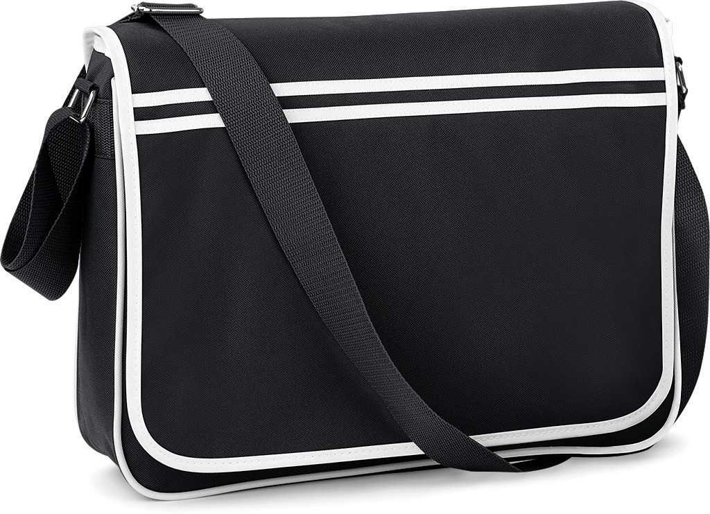 Bolsa retro estilo mensajero Black / White