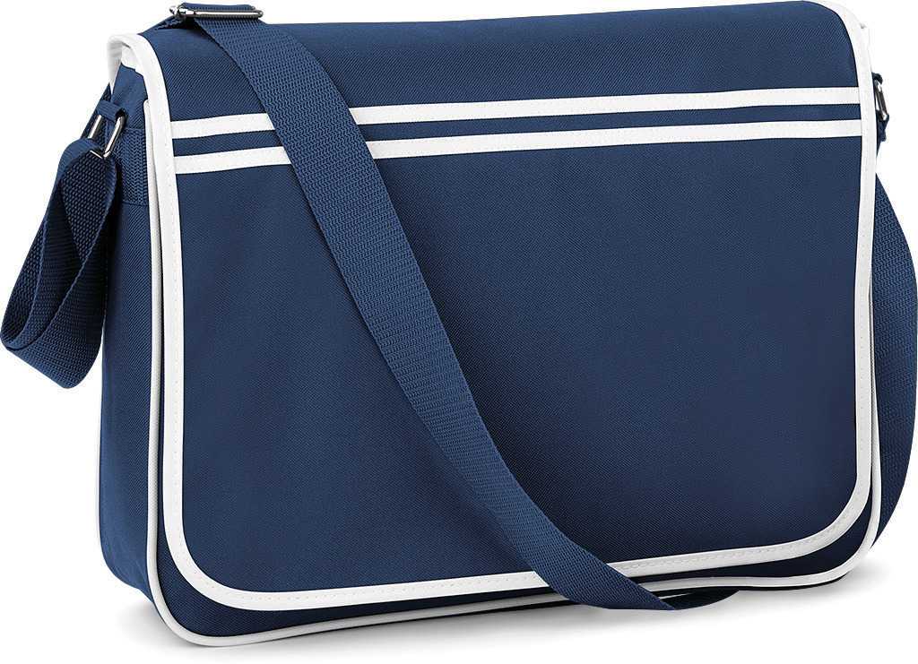 Bolsa retro estilo mensajero French Navy / White