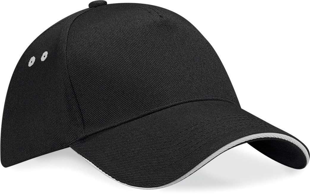Gorra Ultimate - 5 paneles con sándwich contrastado Black / Light Grey