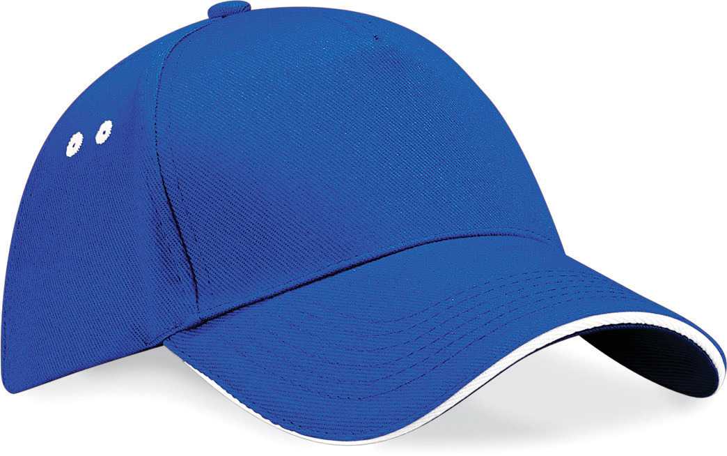 Gorra Ultimate - 5 paneles con sándwich contrastado Bright Royal / White