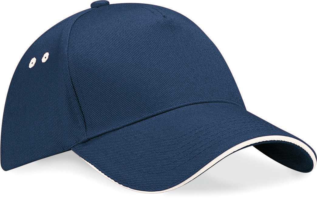 Gorra Ultimate - 5 paneles con sándwich contrastado French Navy / Putty