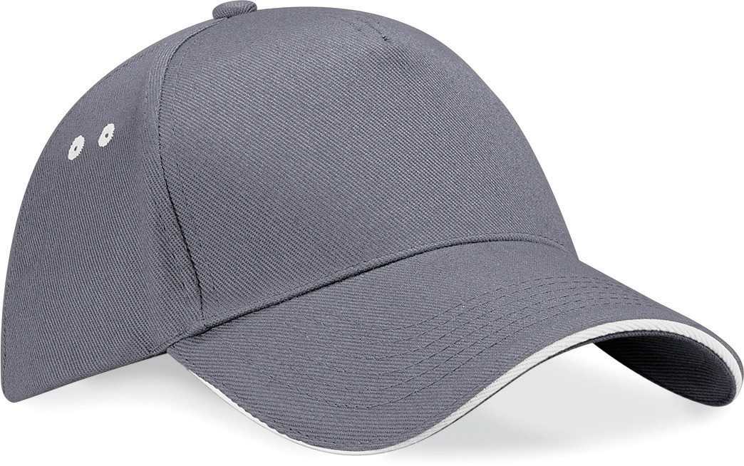 Gorra Ultimate - 5 paneles con sándwich contrastado Graphite Grey / Oyster Grey