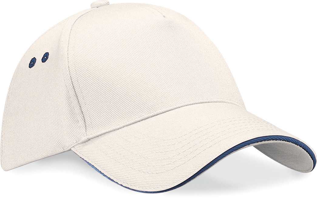 Gorra Ultimate - 5 paneles con sándwich contrastado Putty / French Navy