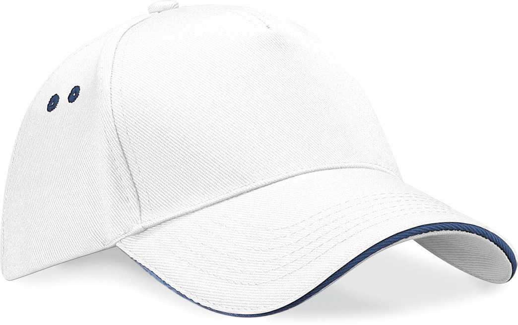 Gorra Ultimate - 5 paneles con sándwich contrastado White / French Navy
