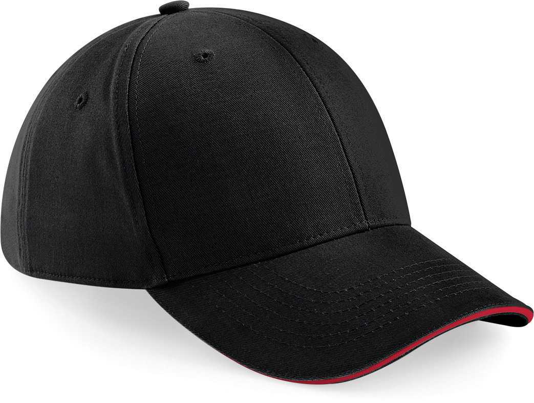 Gorra Athleisure - 6 paneles Black / Classic Red