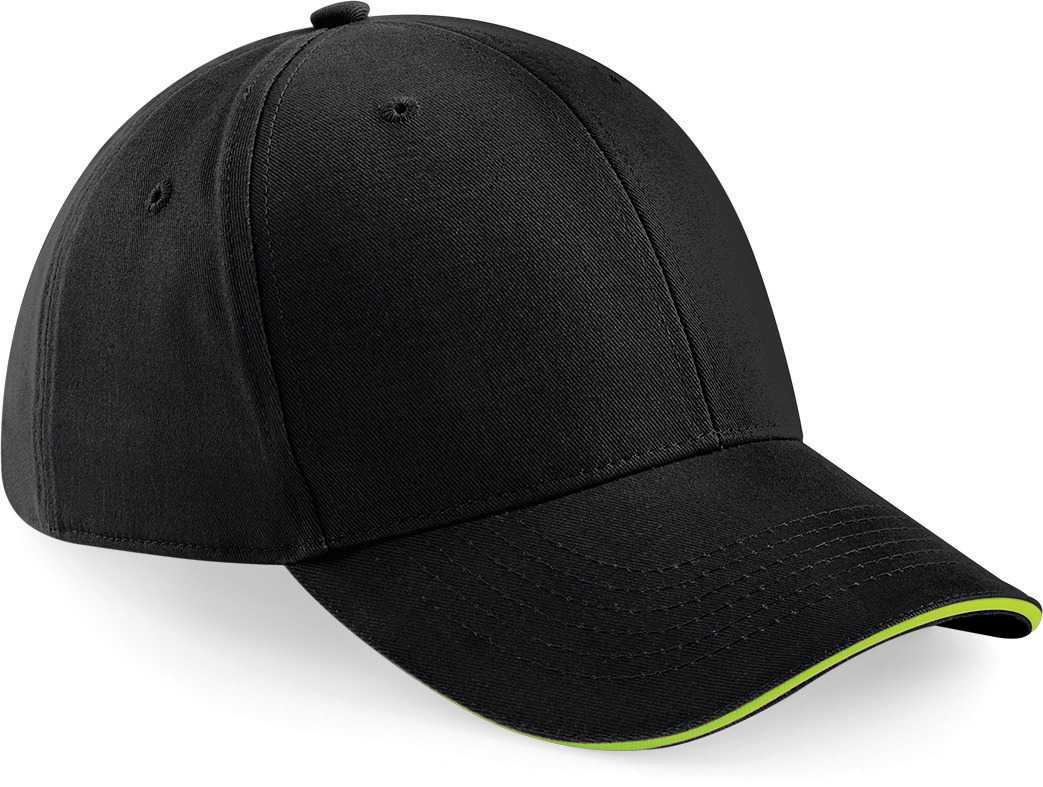 Gorra Athleisure - 6 paneles Black / Lime Green
