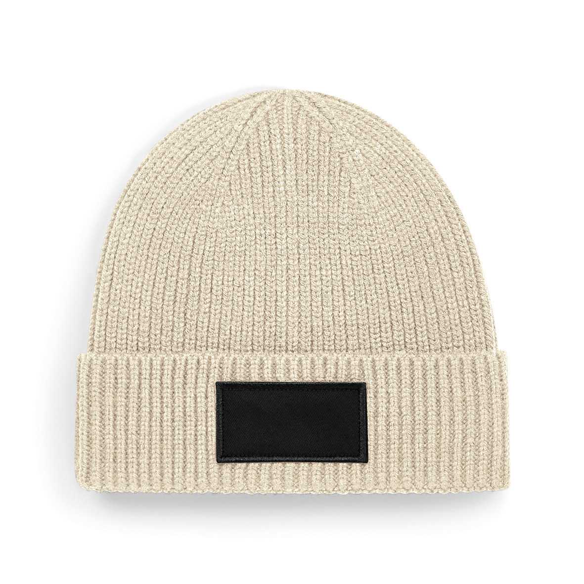 Gorro moderno con parche<br/> Oatmeal / Black