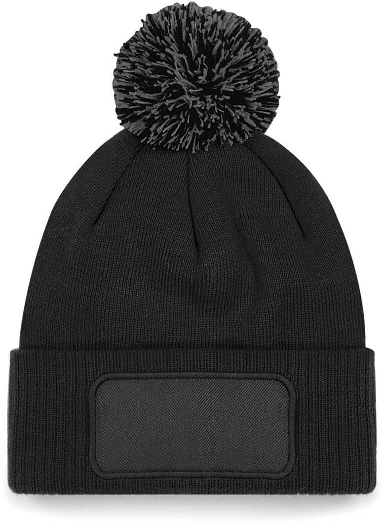 Gorro parche Snowstar® con pompón <br/> Black / Graphite Grey