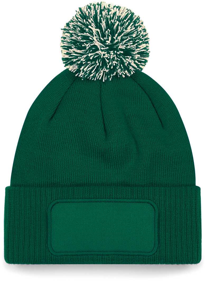 Gorro parche Snowstar® con pompón <br/> Bottle Green / Off White